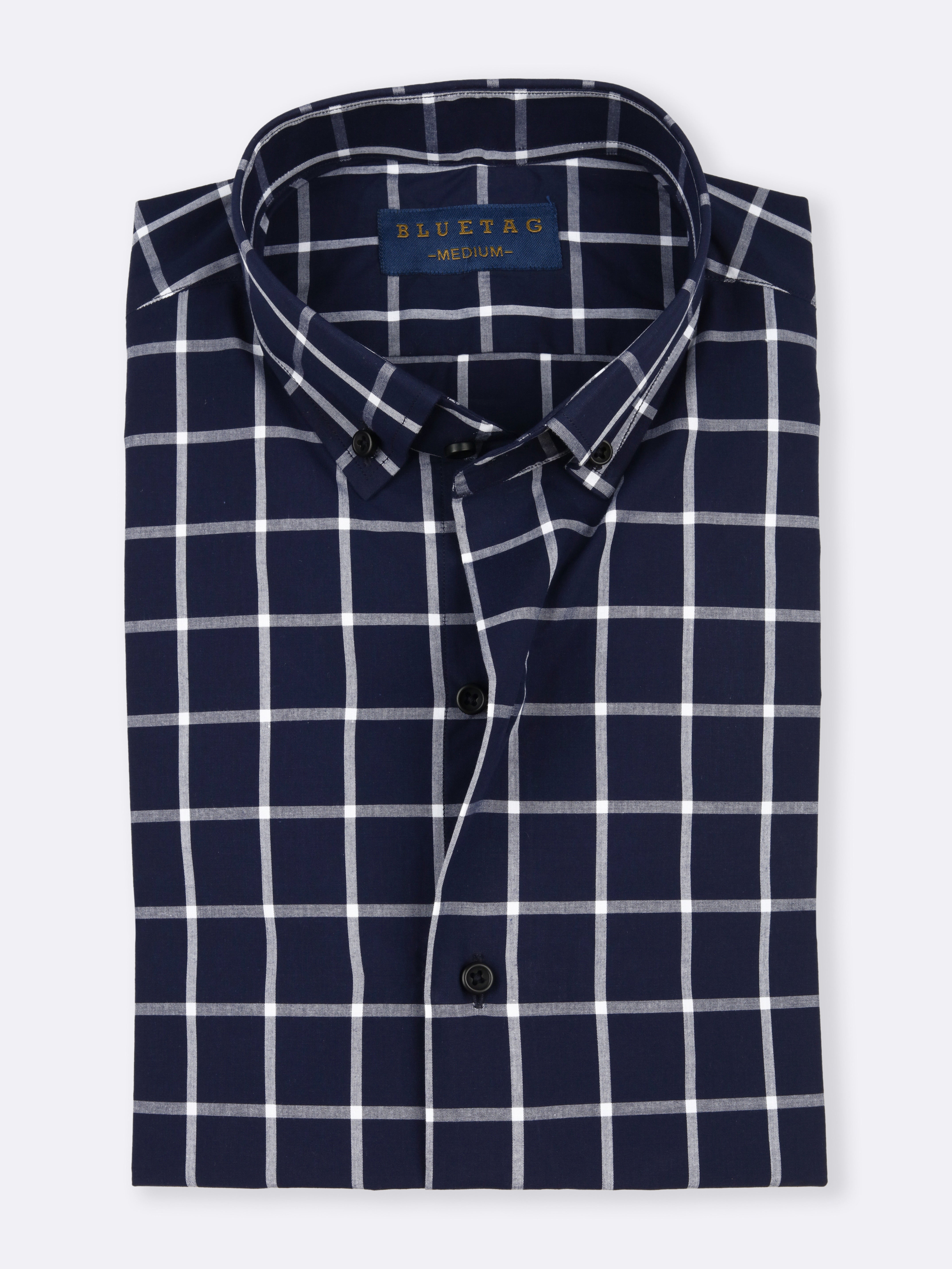 Blue & White Windowpane Checkered