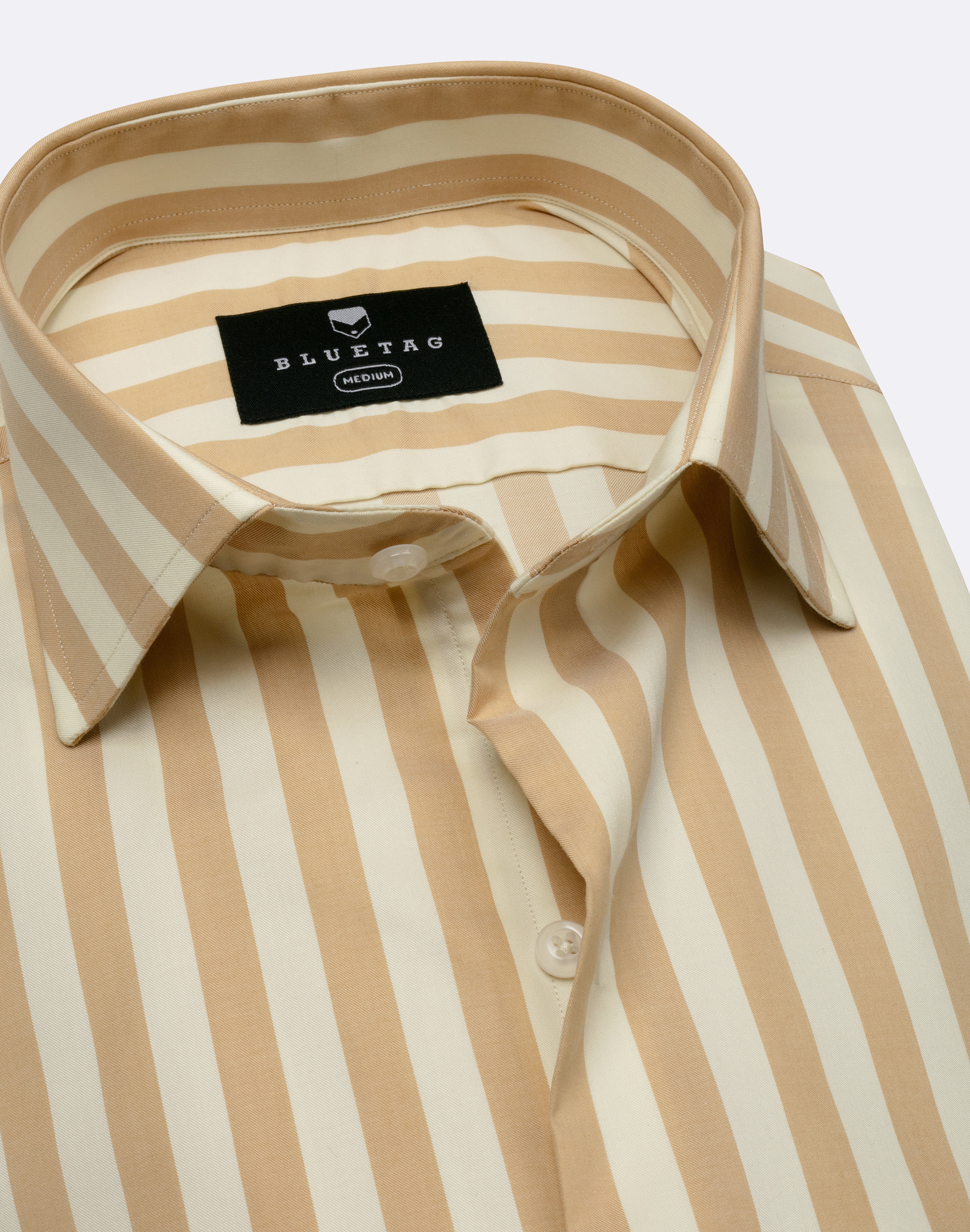Premium Beige & Cream Striped Shirt