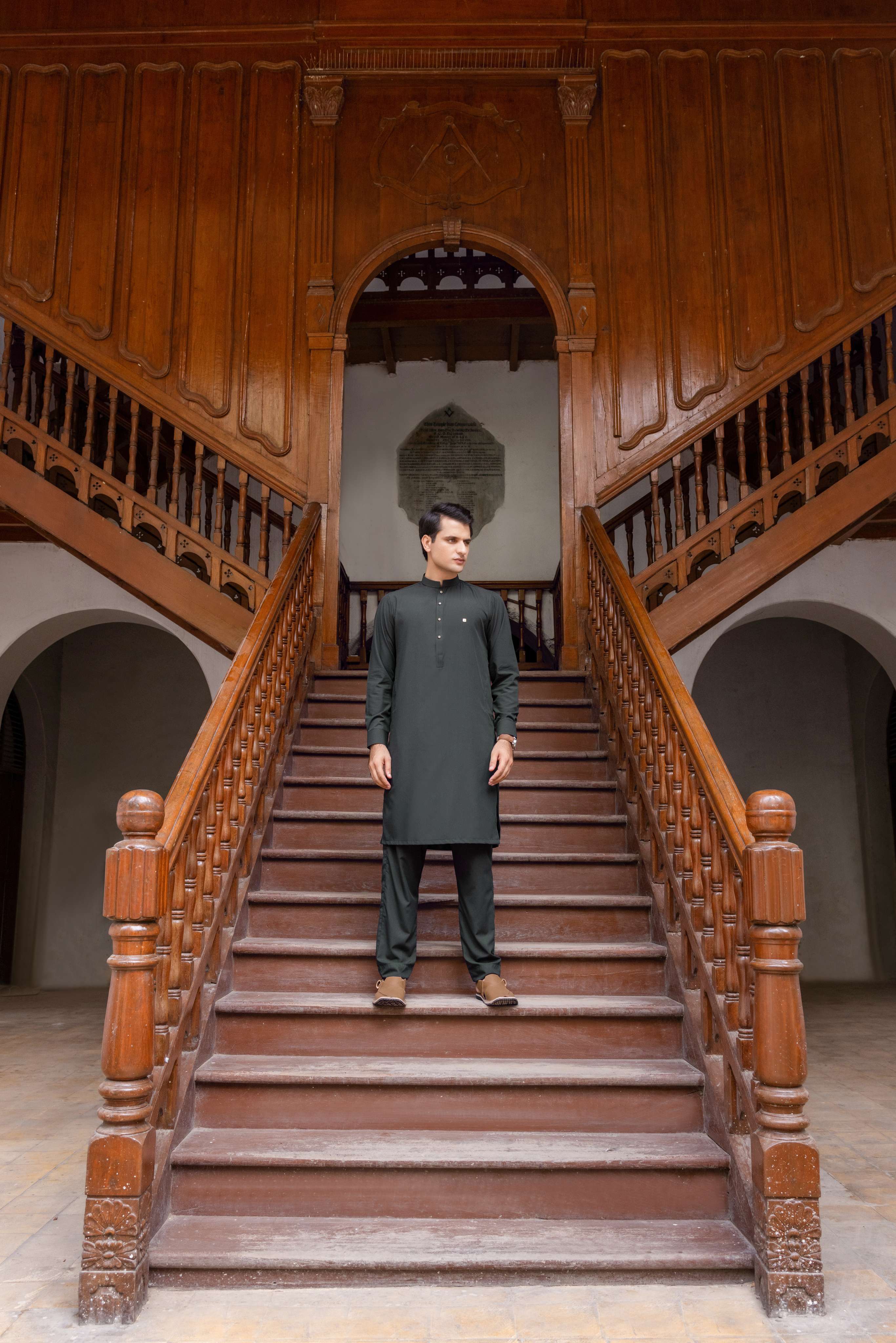 Olive Green Classic Kurta Pajama