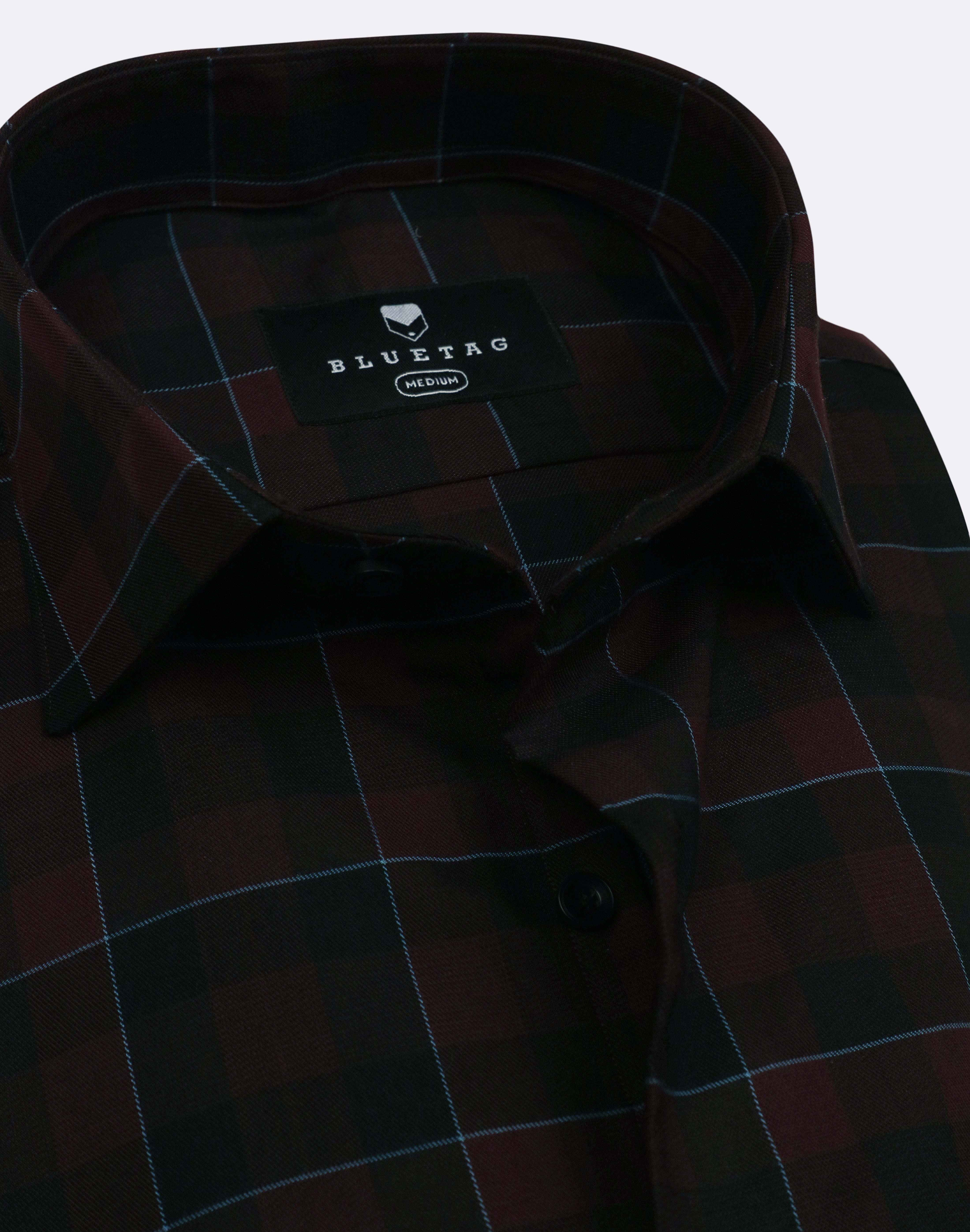 Midnight Maroon & Black Windowpane Checkered