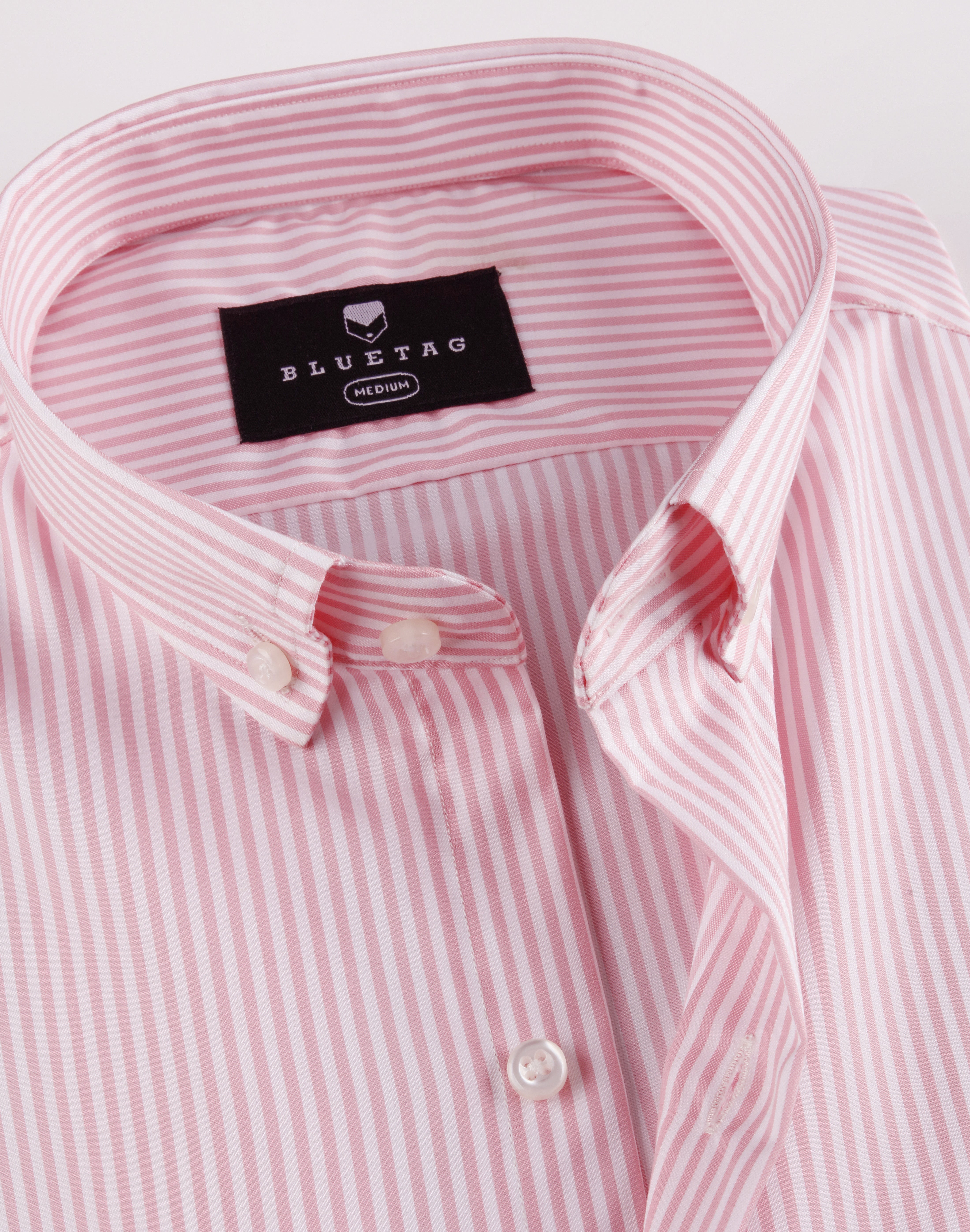 Classic White & Pink Striped Shirt