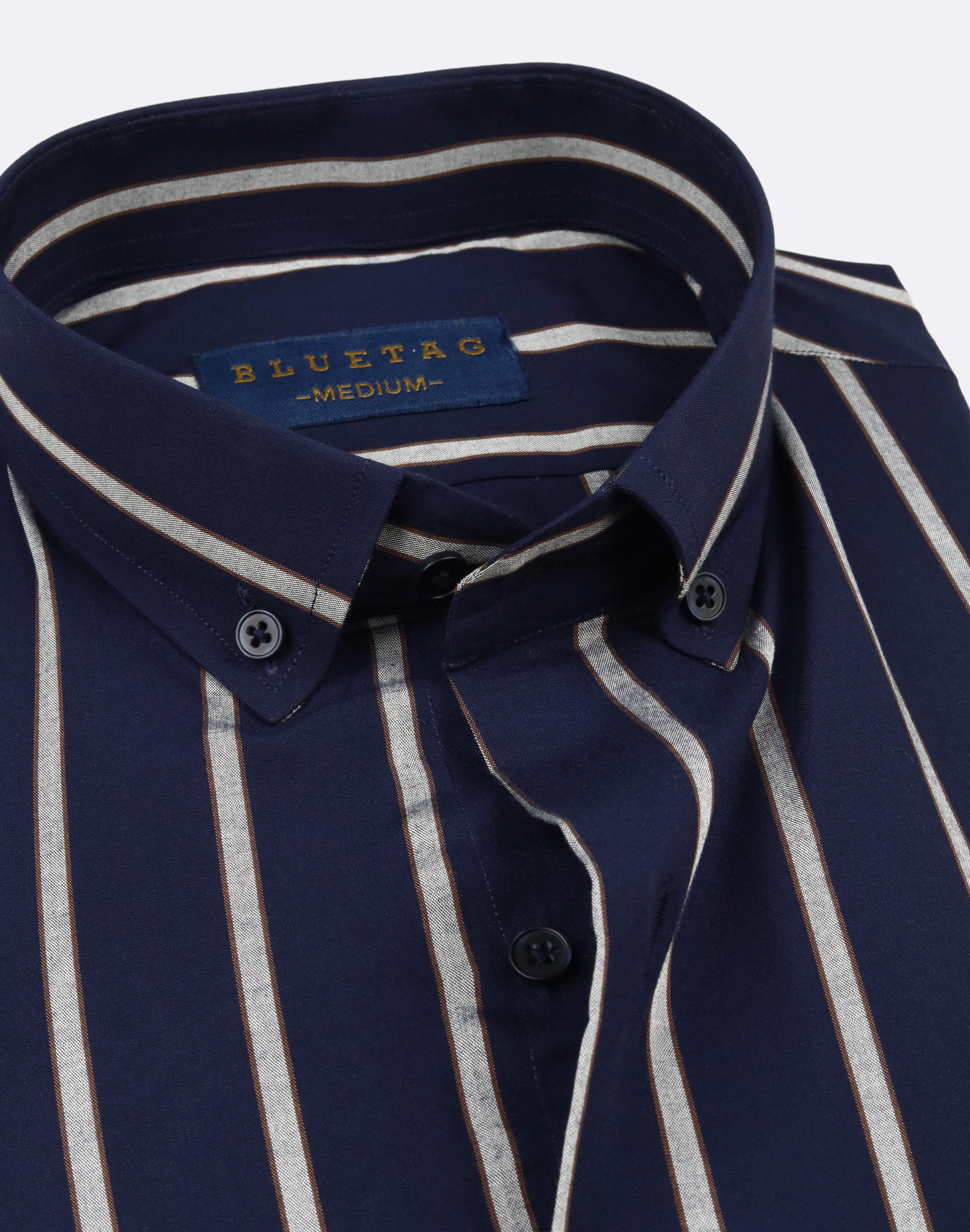 Navy Striped Classic Shirt