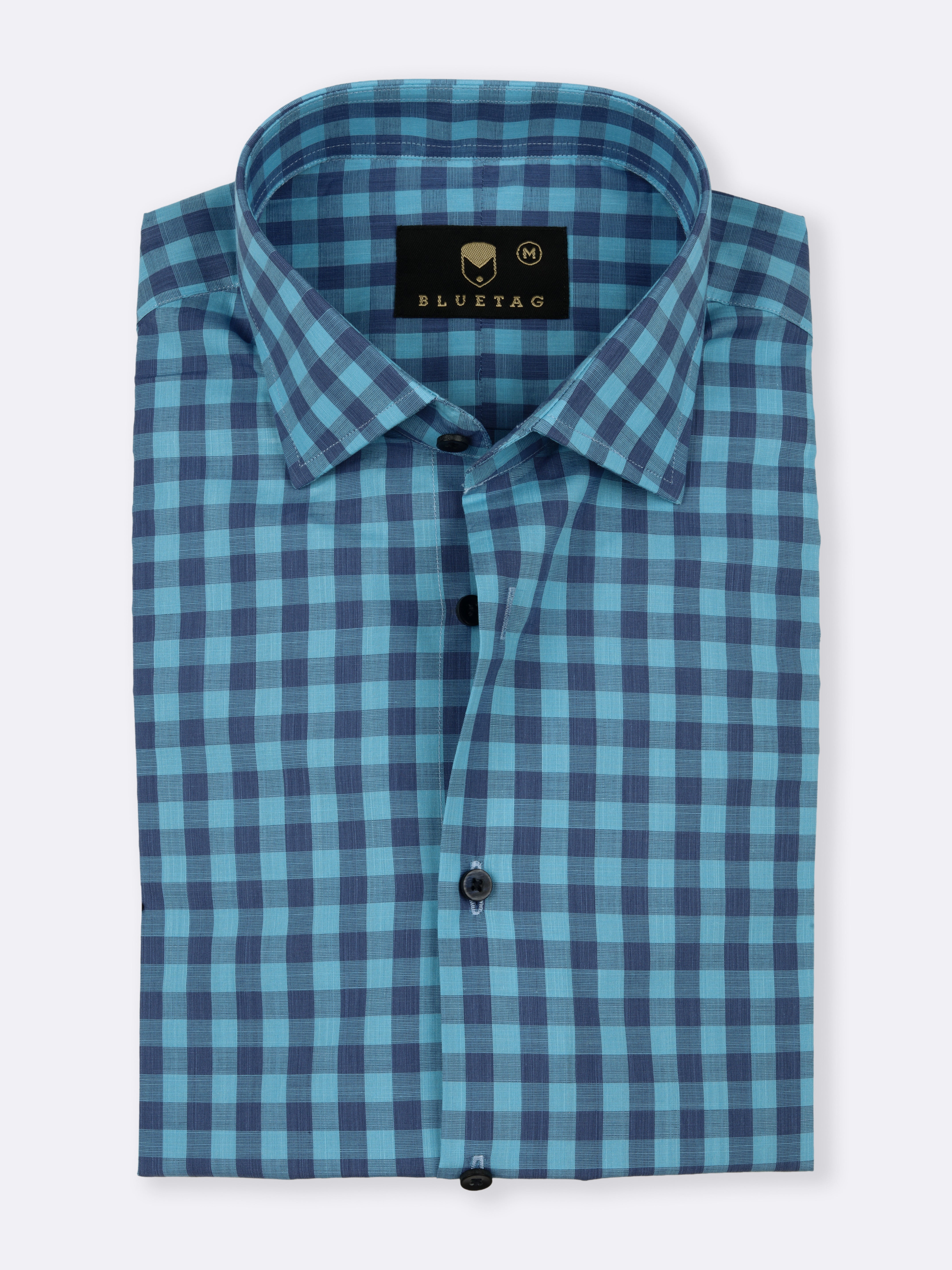 Aqua Classic Gingham Checkered
