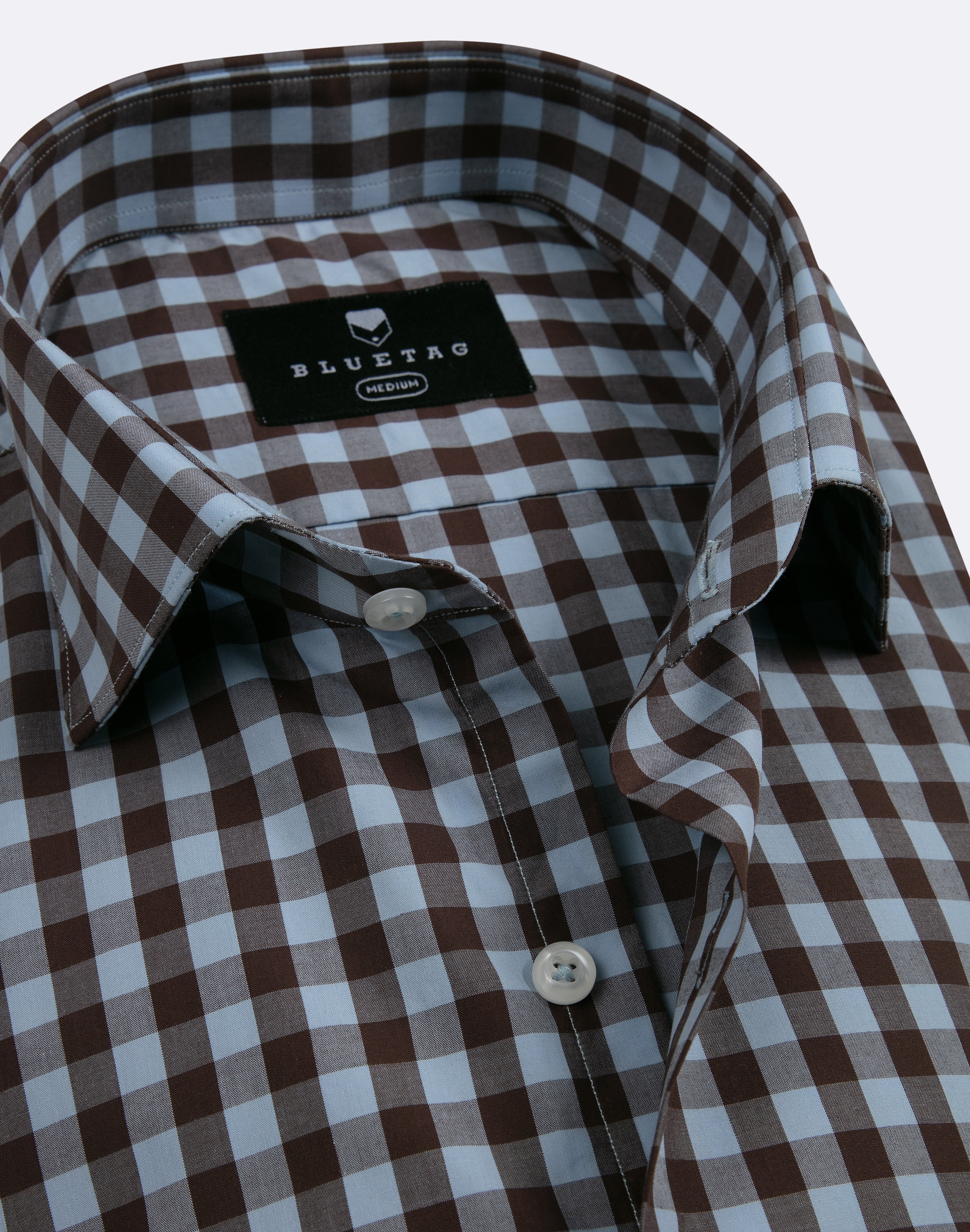 Urban Sky & Brown Gingham Checkered