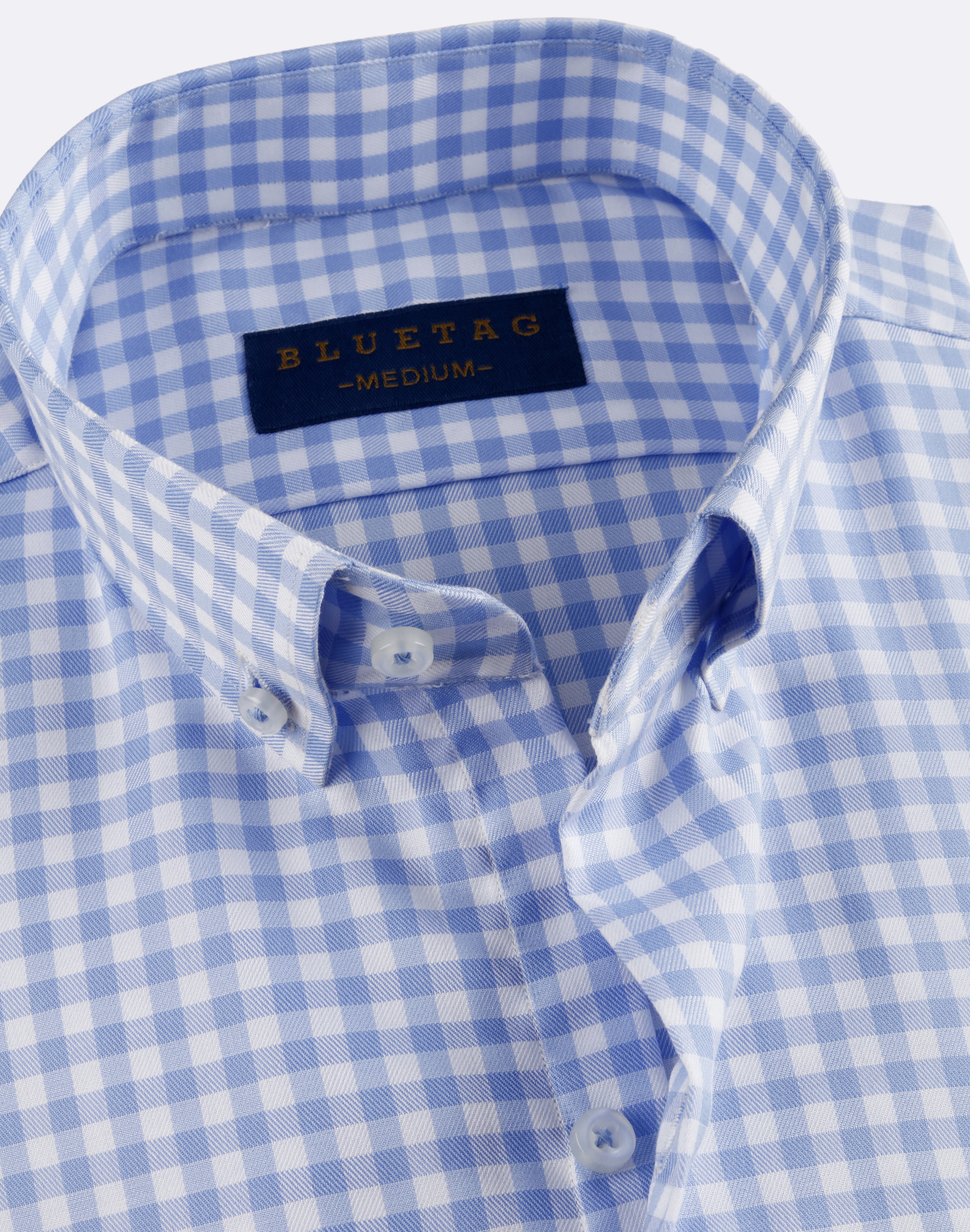 Sky And White Classic Gingham Checkered