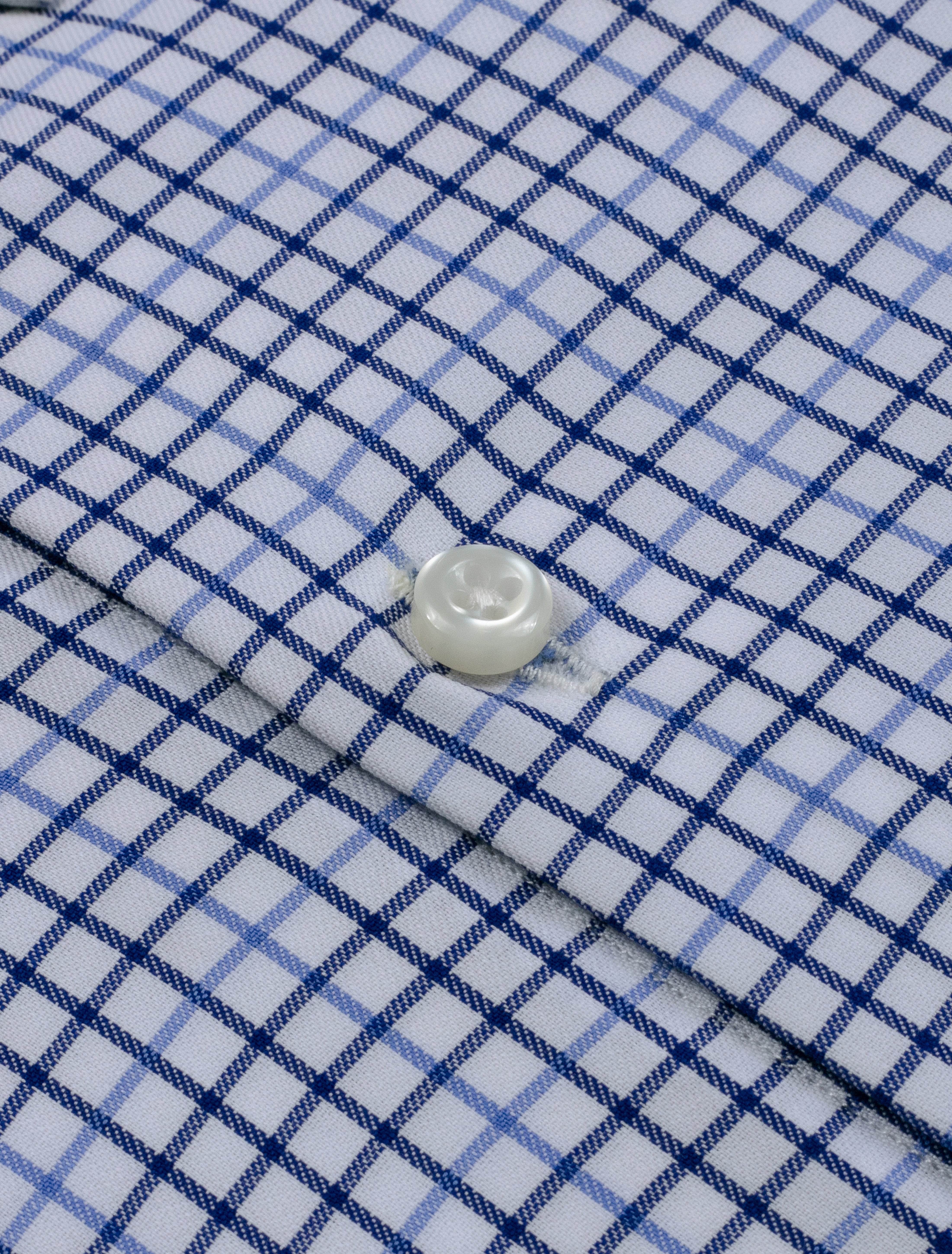 Classic White & Blue Micro Grid Checkered