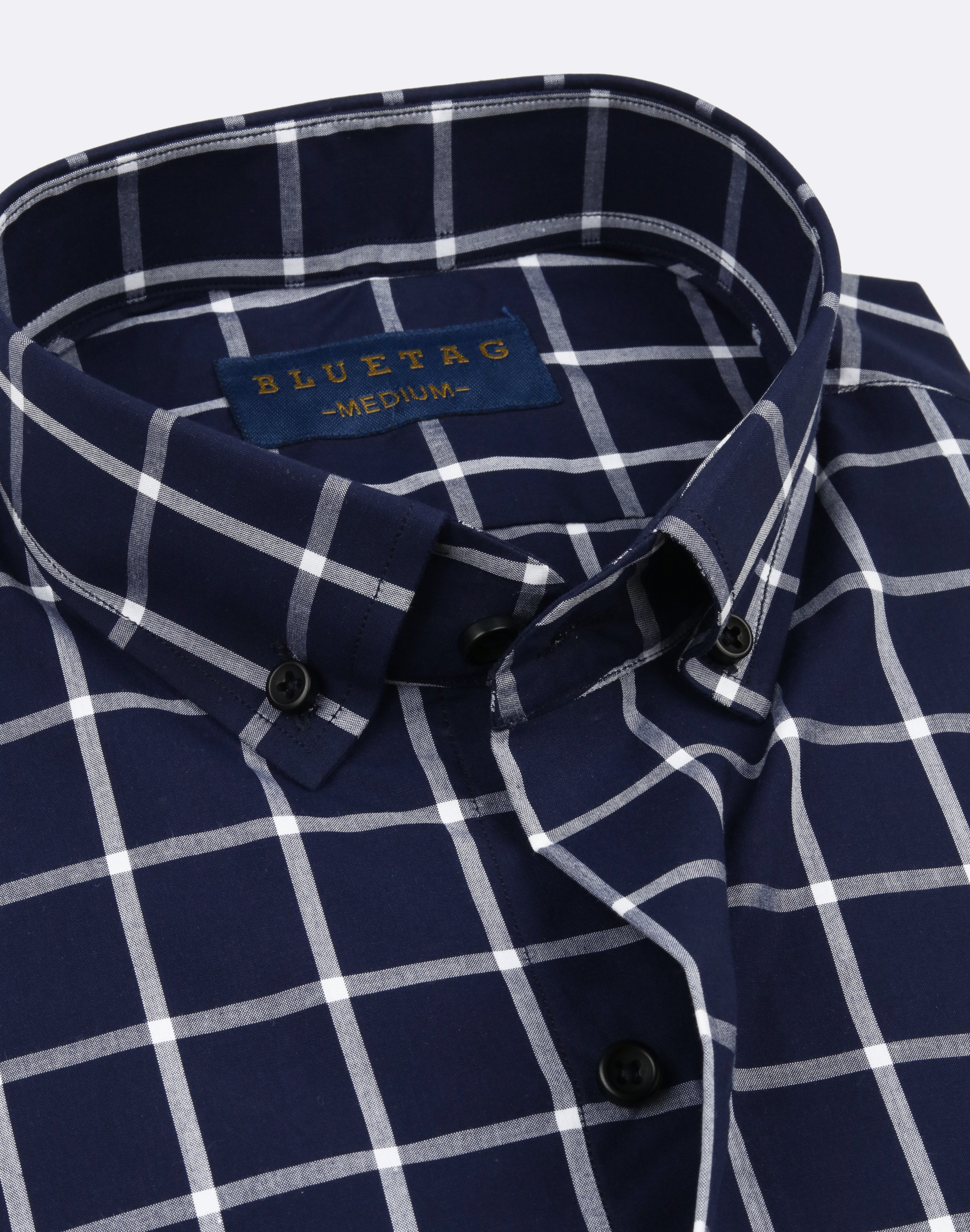 Blue & White Windowpane Checkered