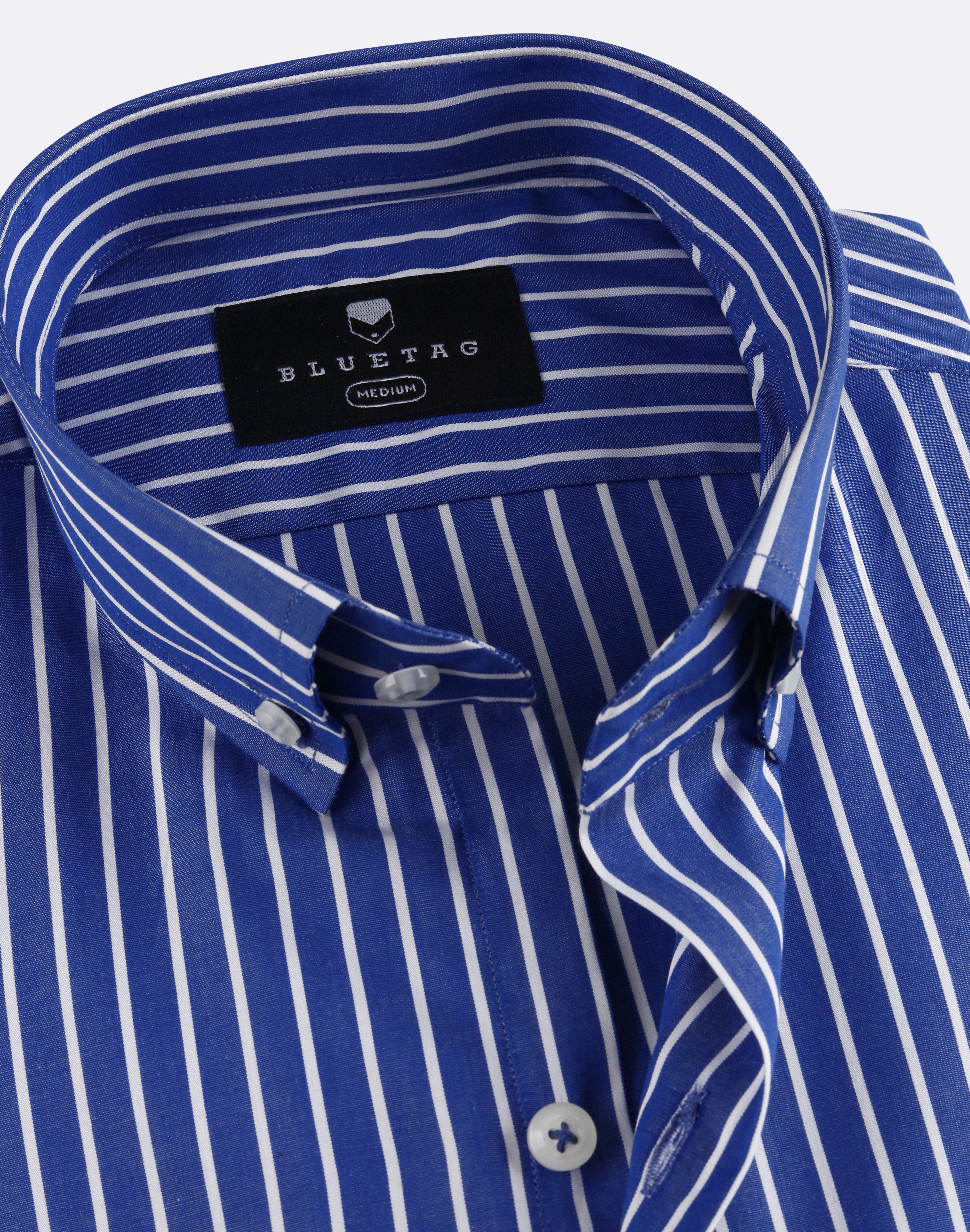 Classic Royal Blue Striped Shirt