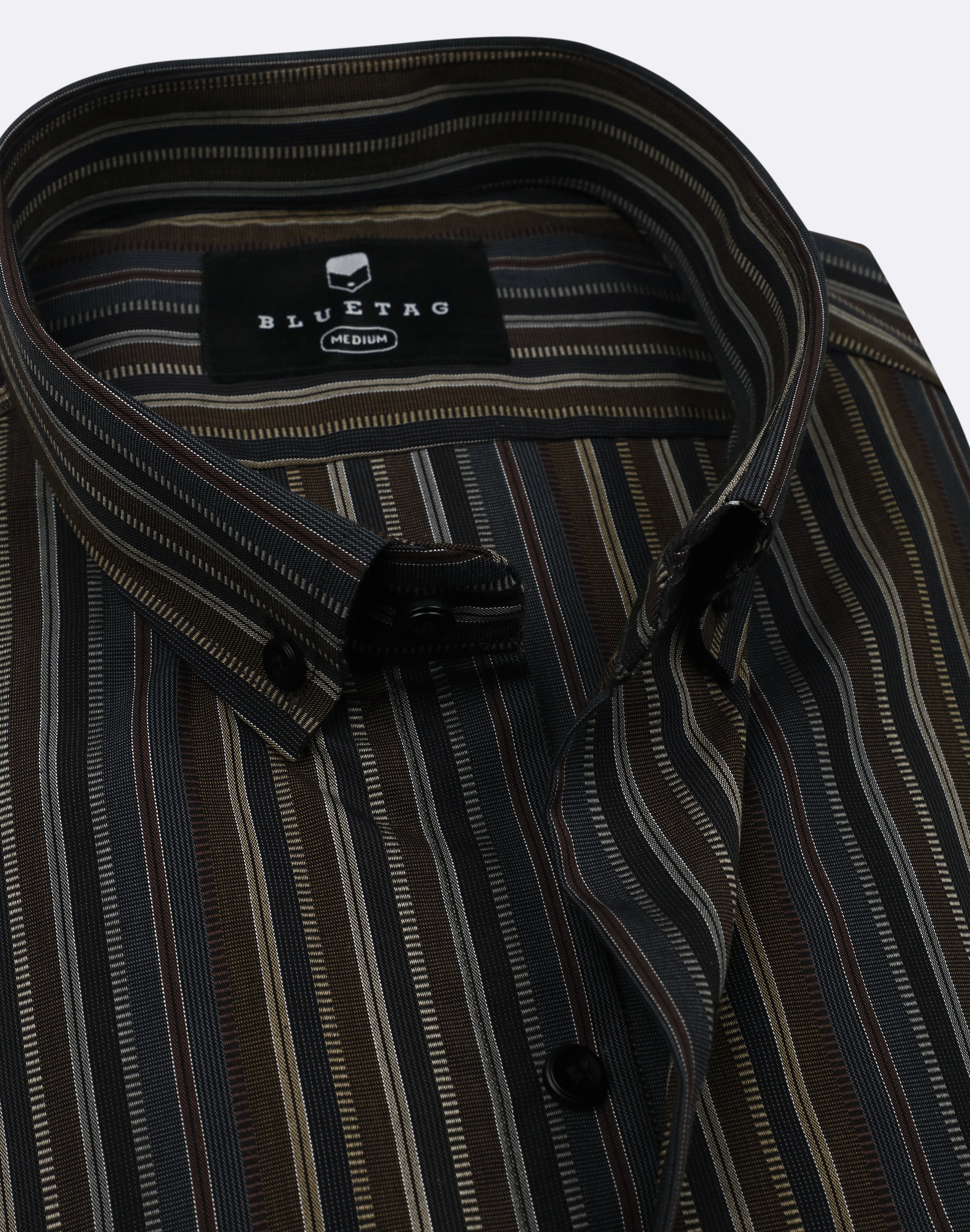 Espresso Multi Striped Shirt