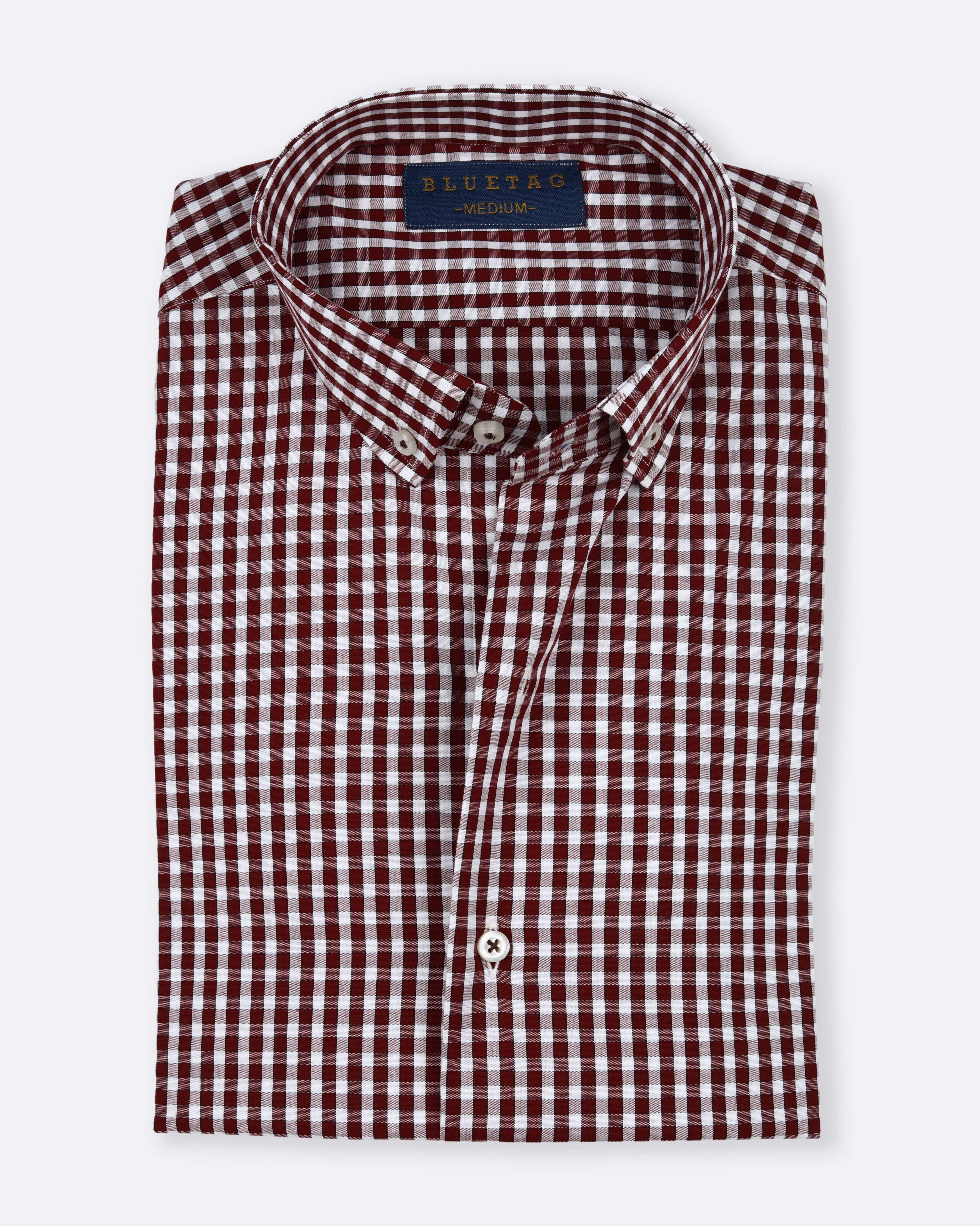 Classic Maroon & White Gingham Checkered
