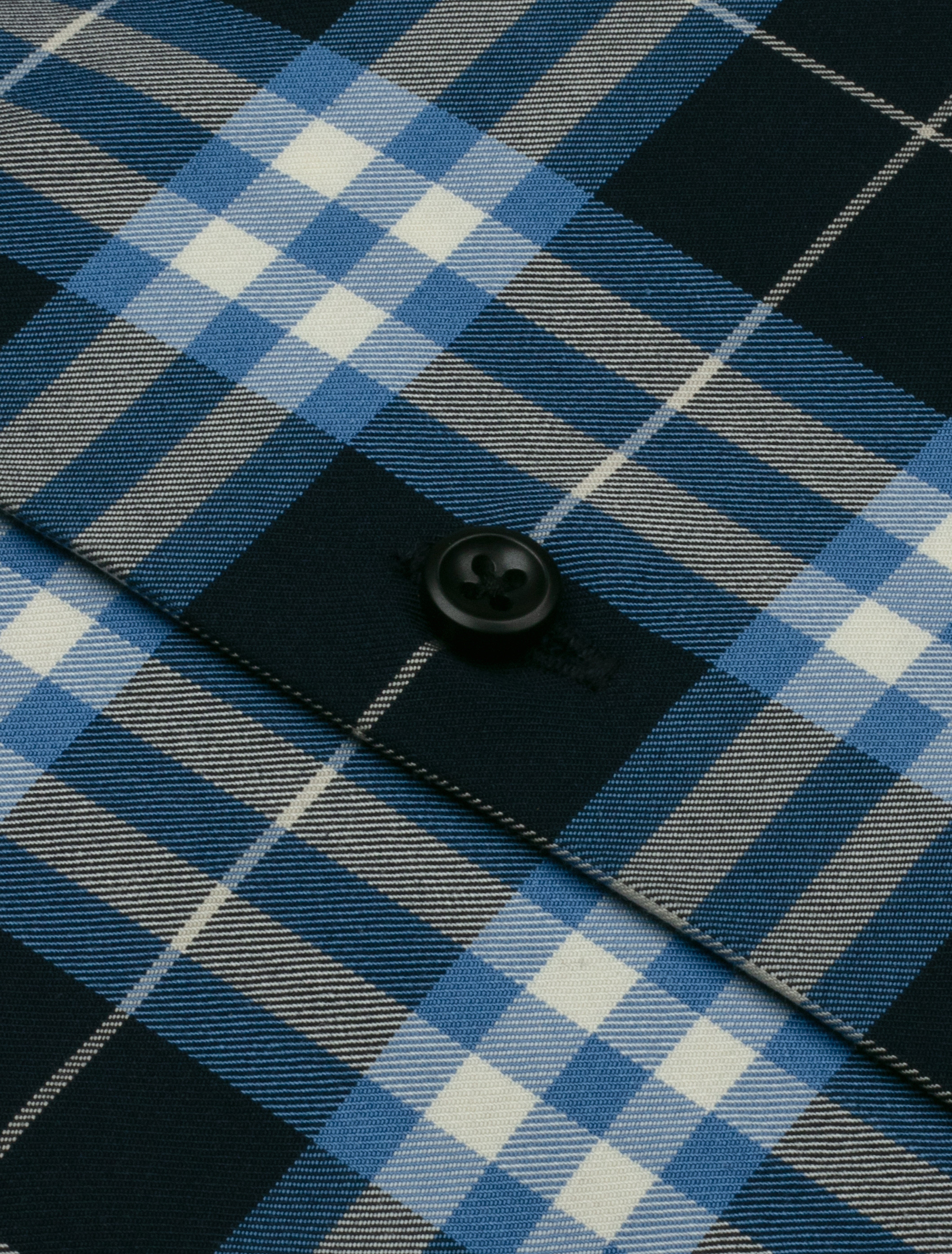 Midnight Deep Navy & Grey Plaid Checkered