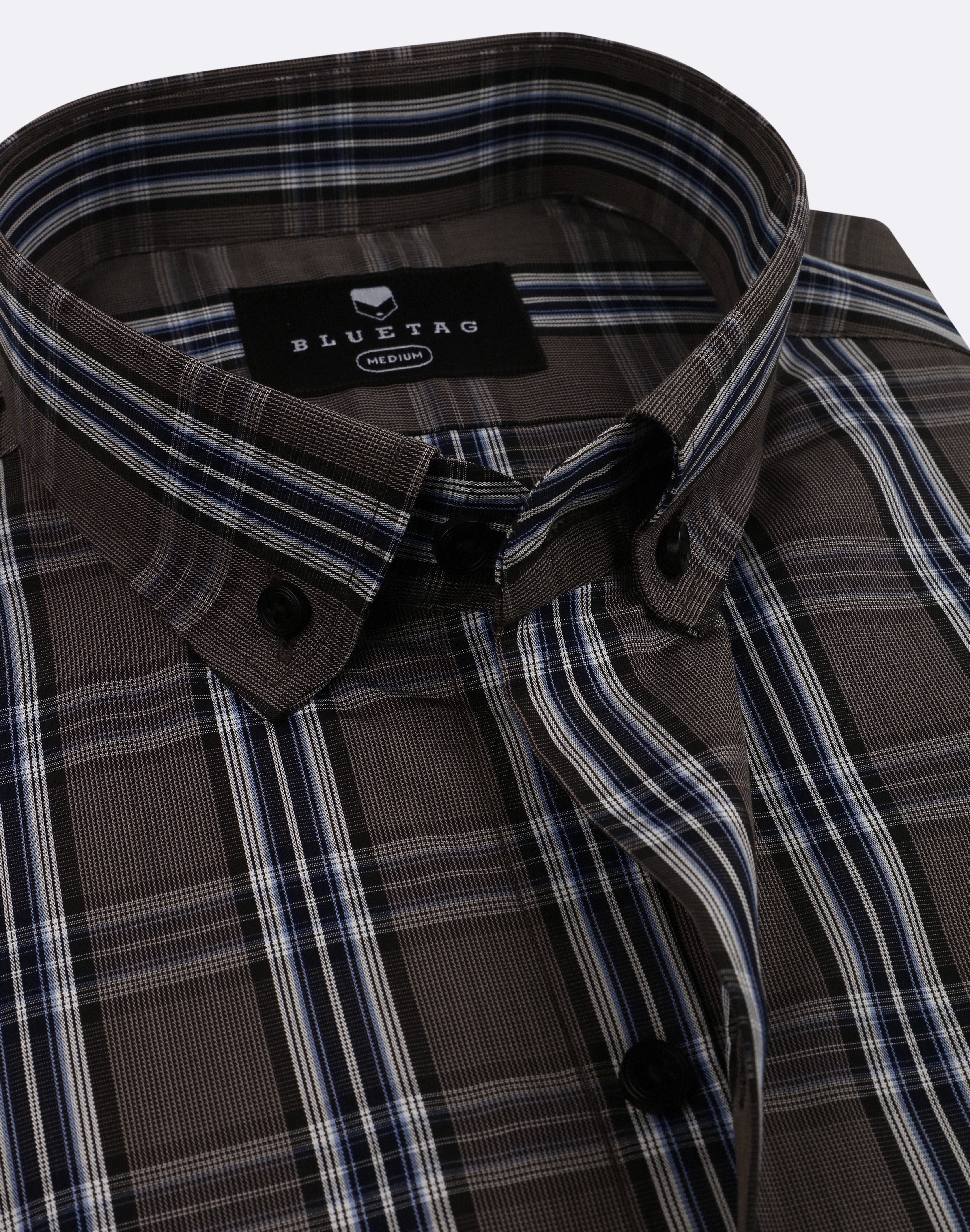 Midnight Brown Plaid Checkered