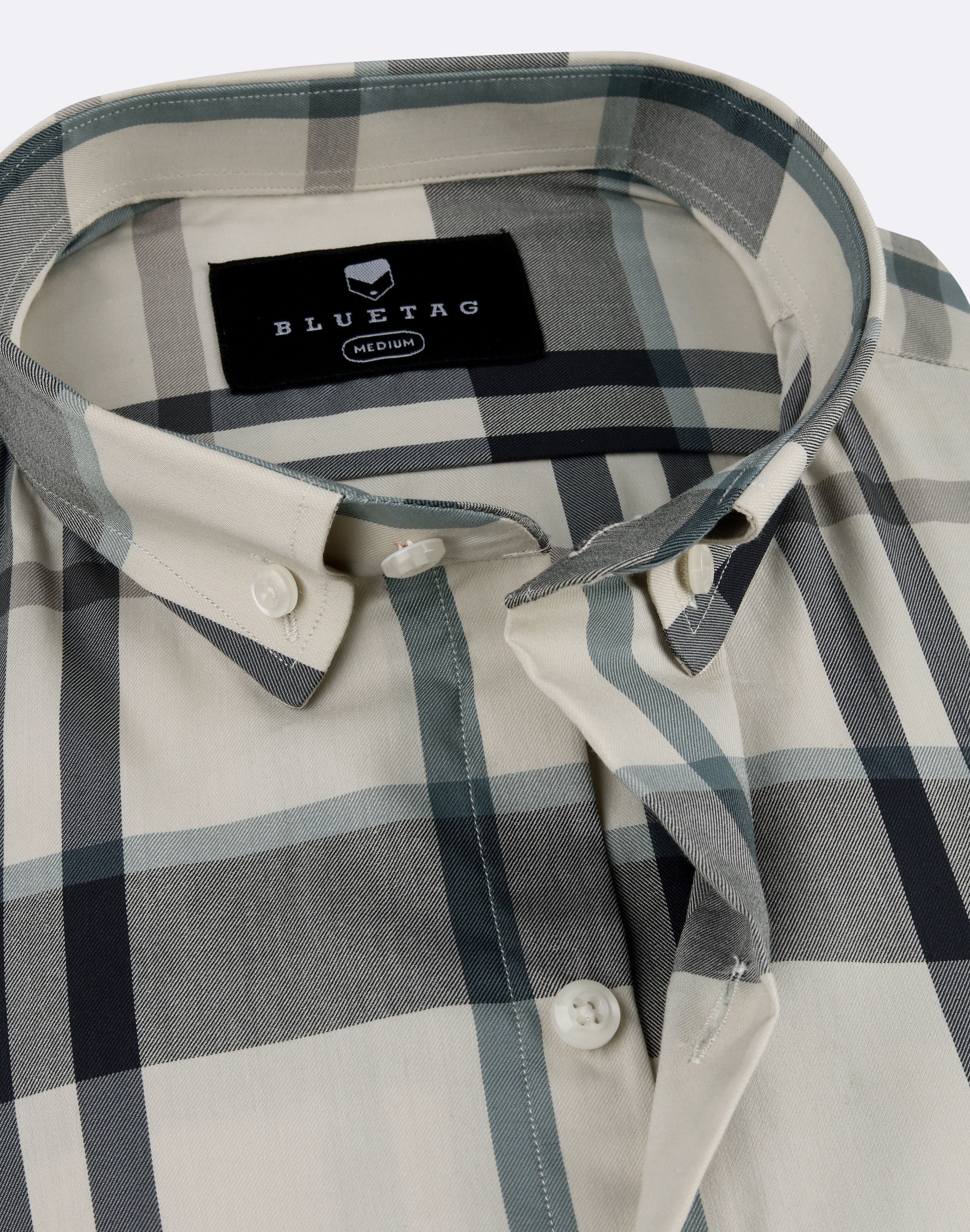 Cream & Grey Urban Grid Checkered