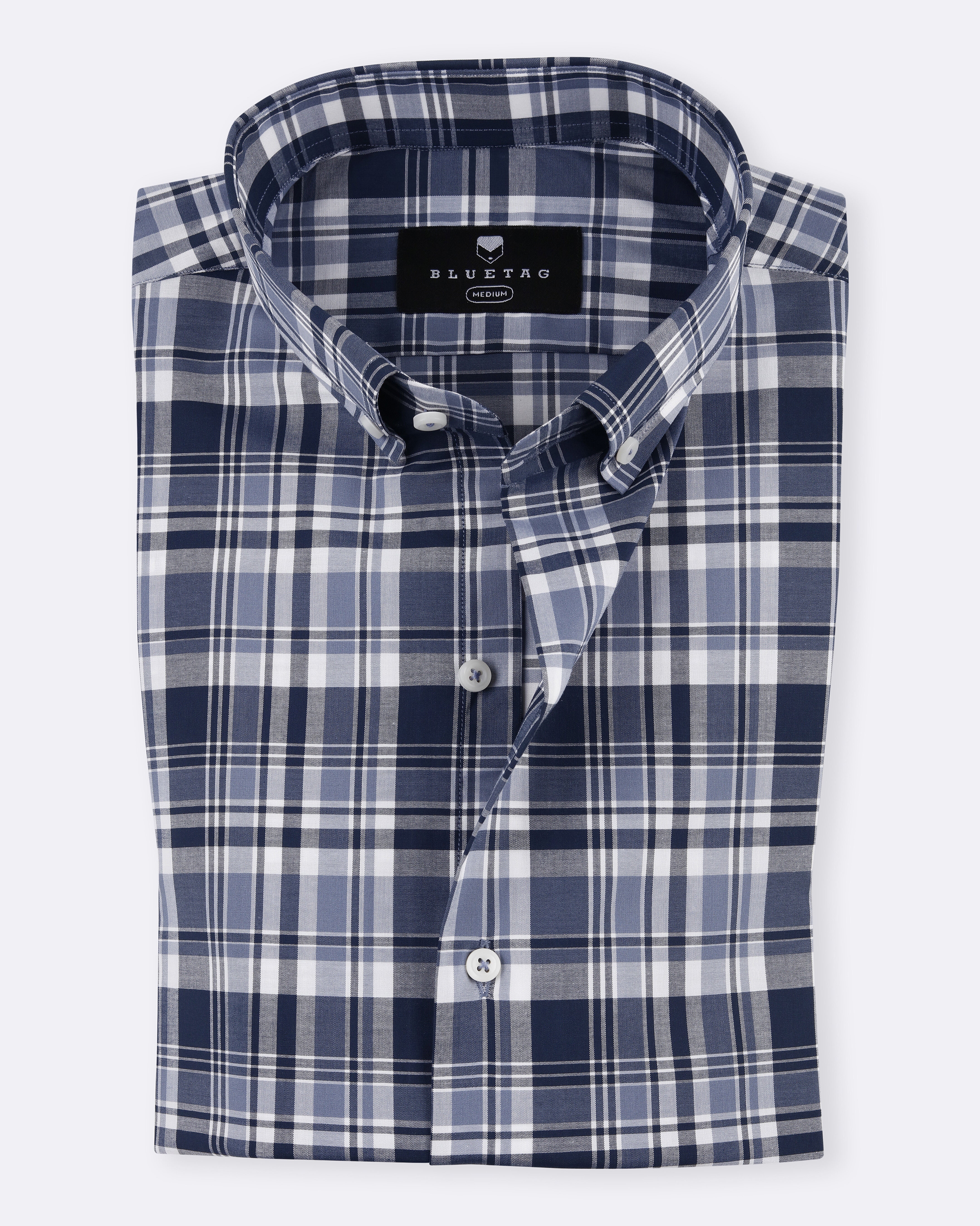 Navy Multi Grid Checkered