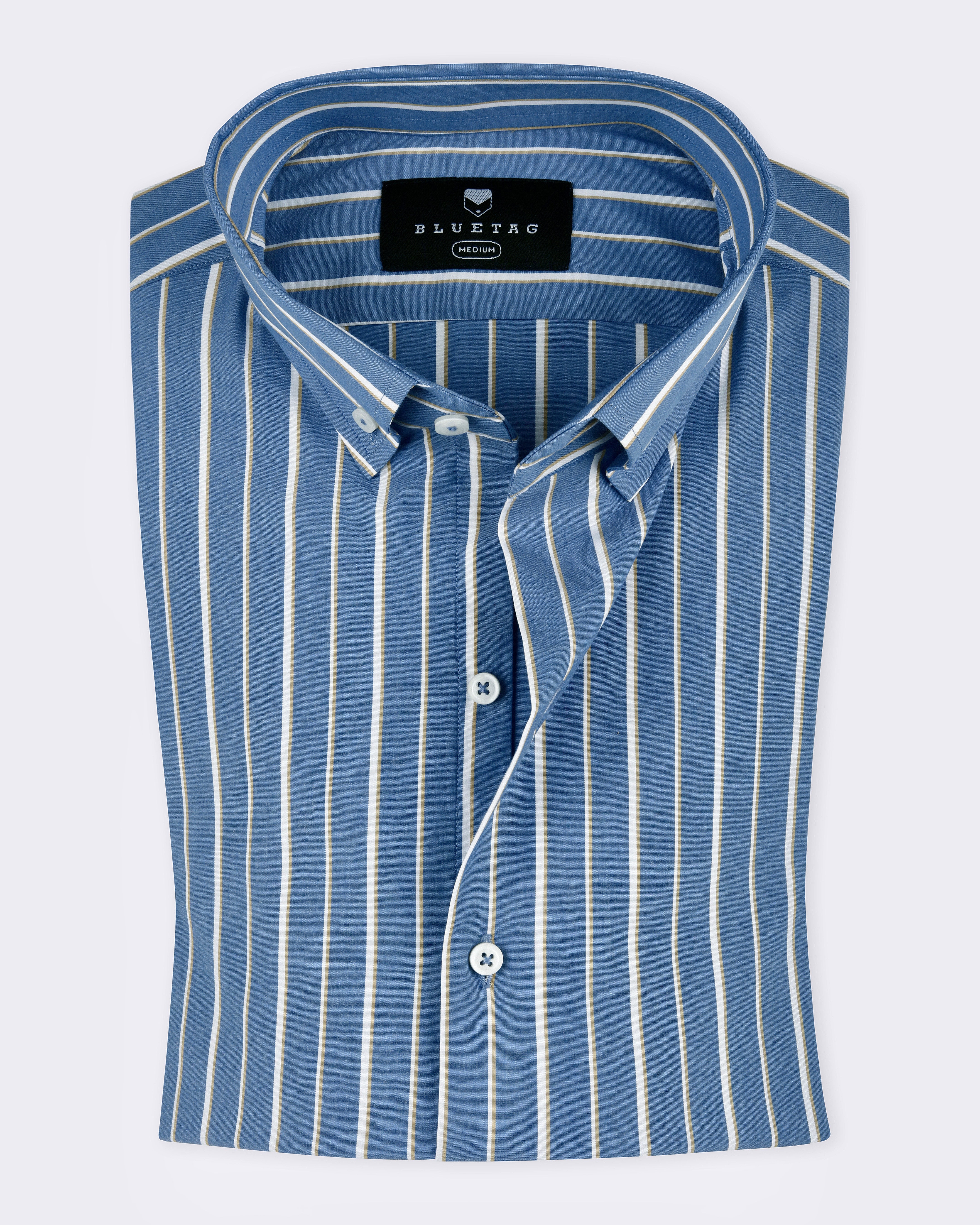 Royal Azure Striped Shirt