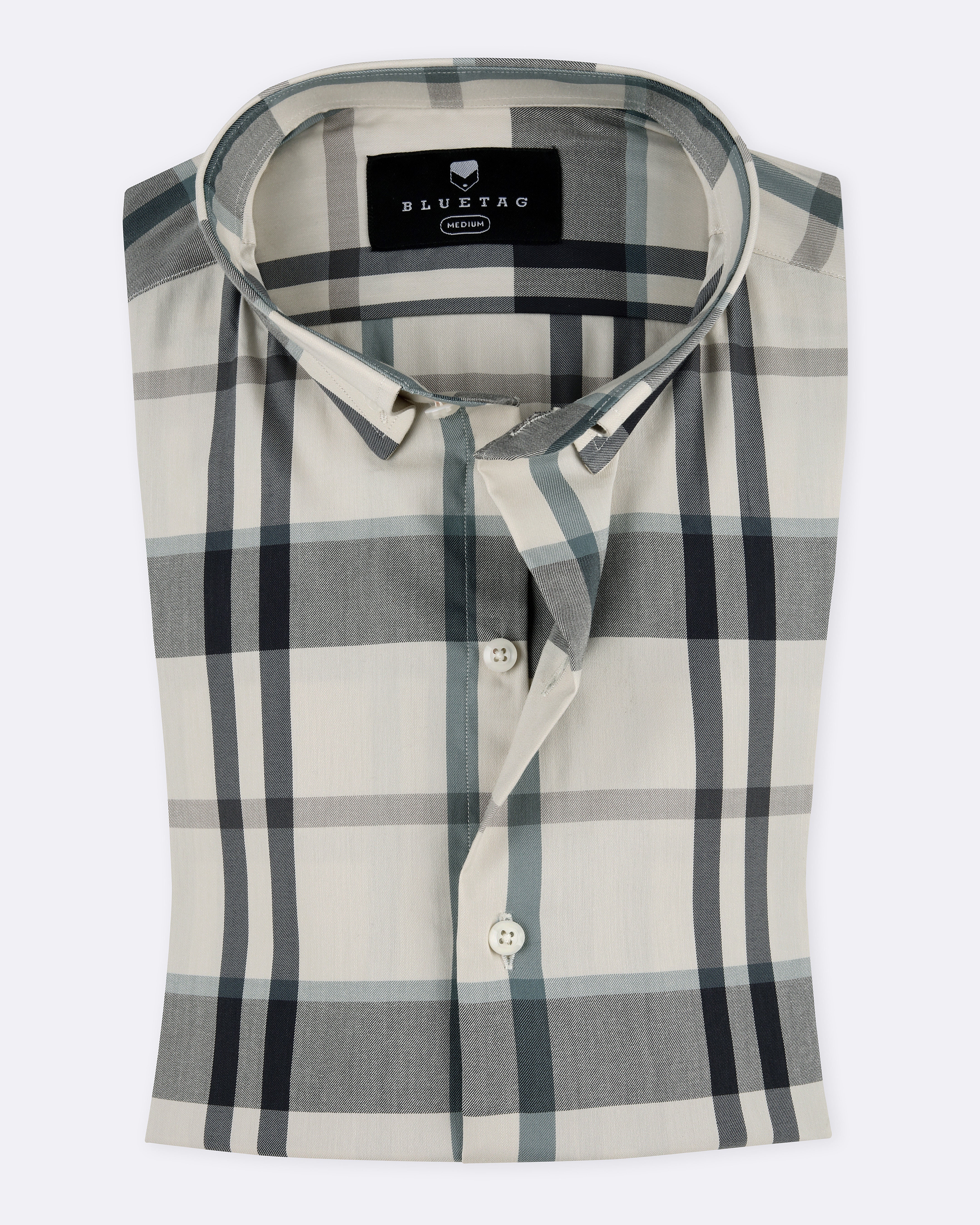 Cream & Grey Urban Grid Checkered