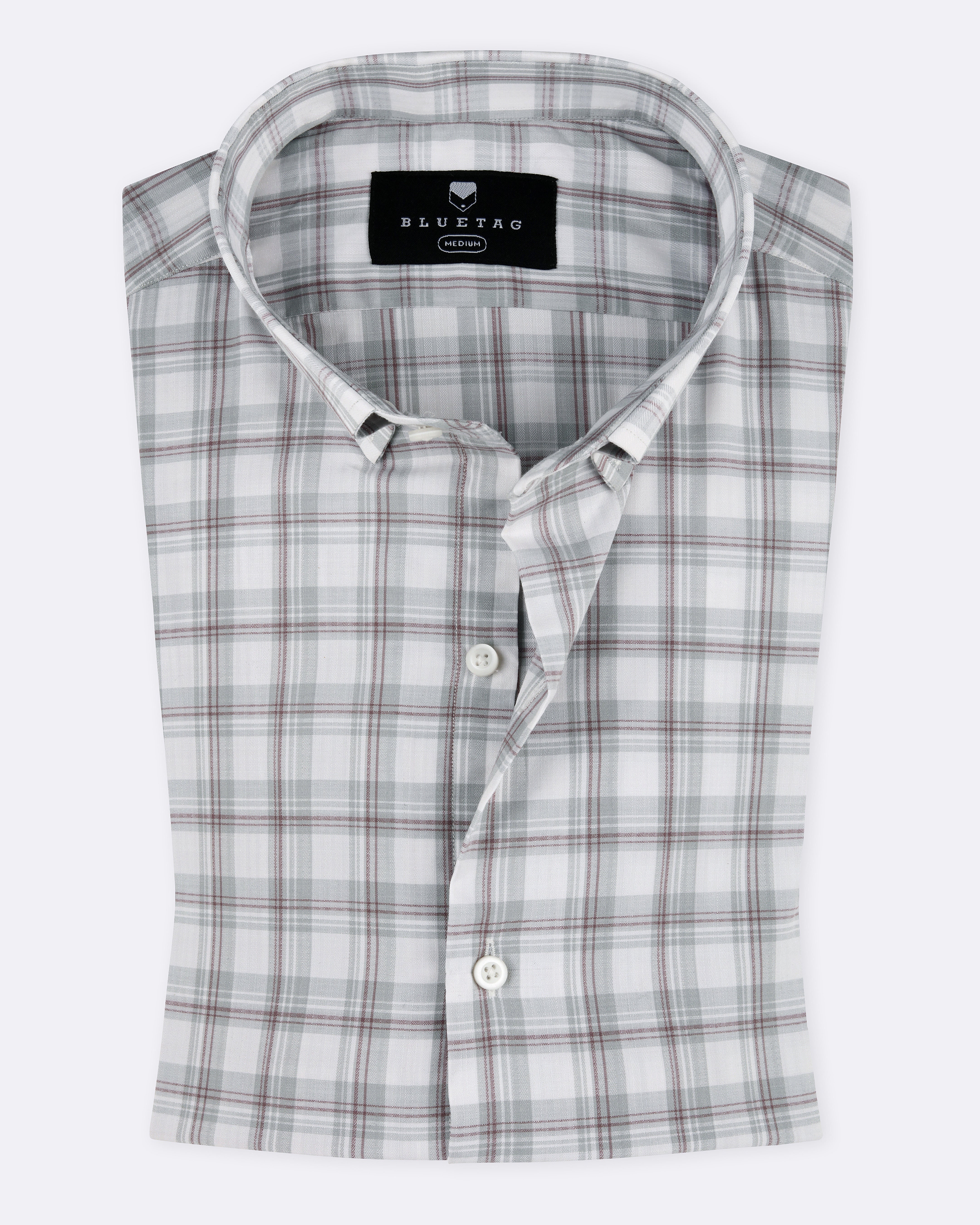 Classic Cream & Silver Grid Checkered