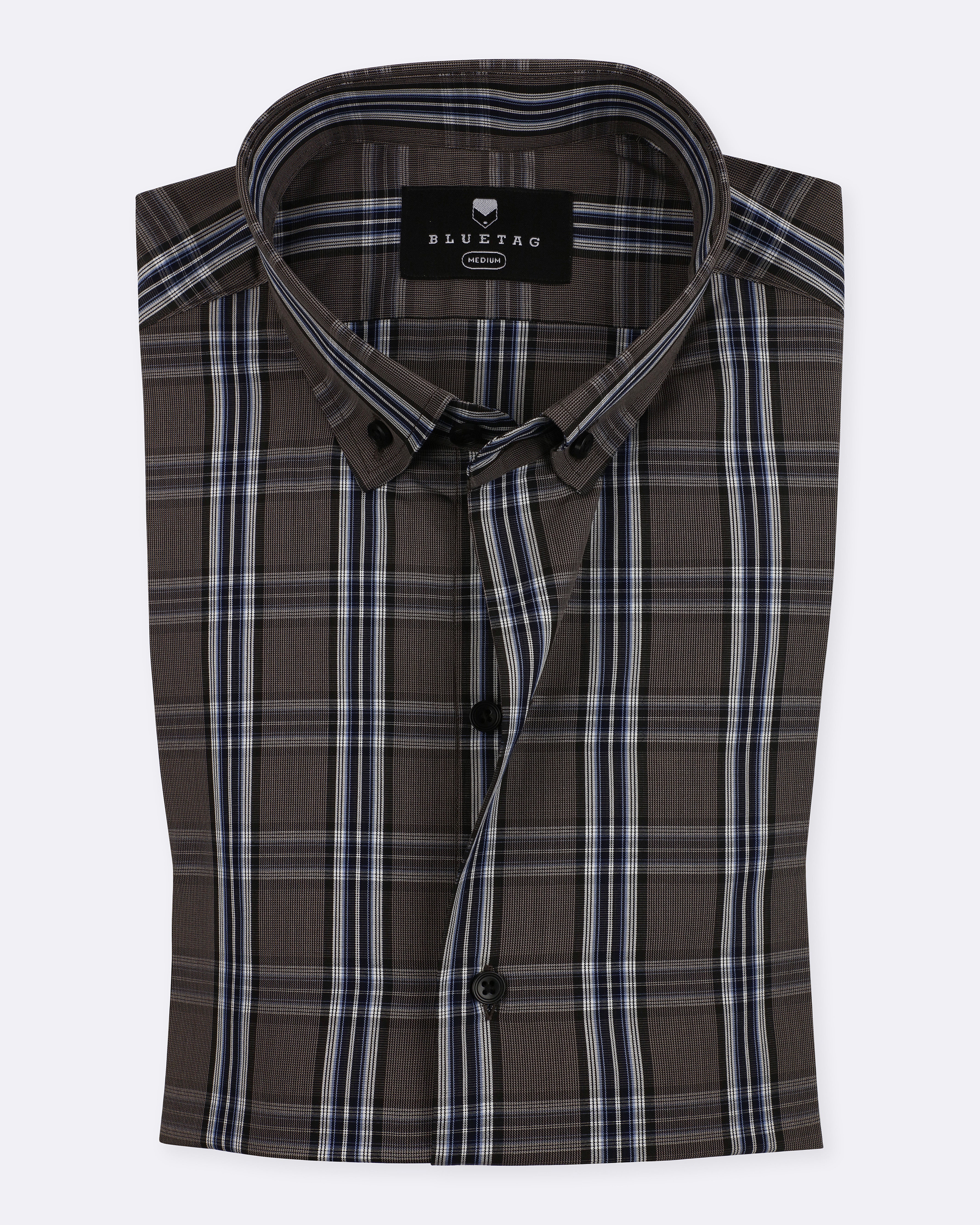 Midnight Brown Plaid Checkered