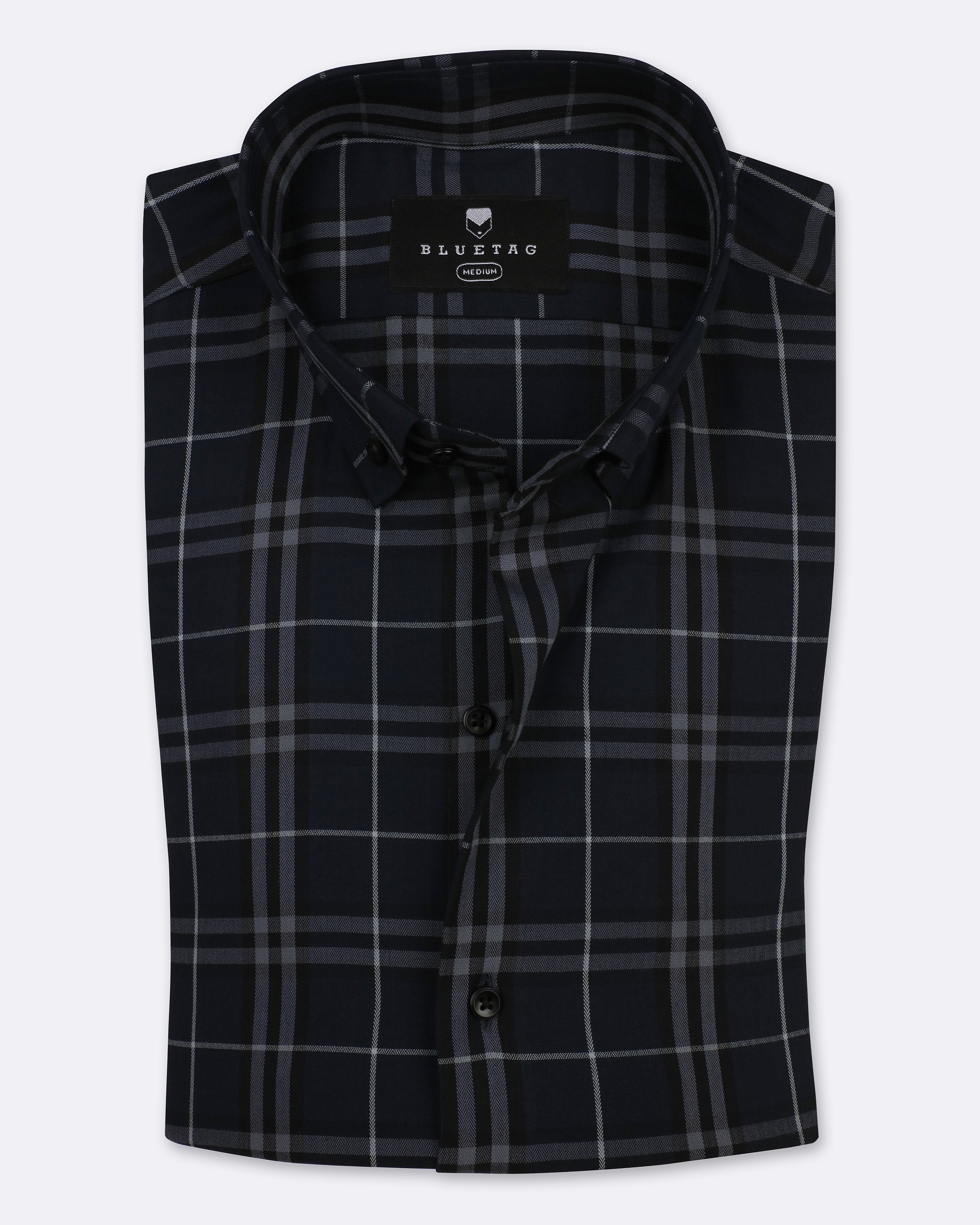 Charcoal Grid Checkered
