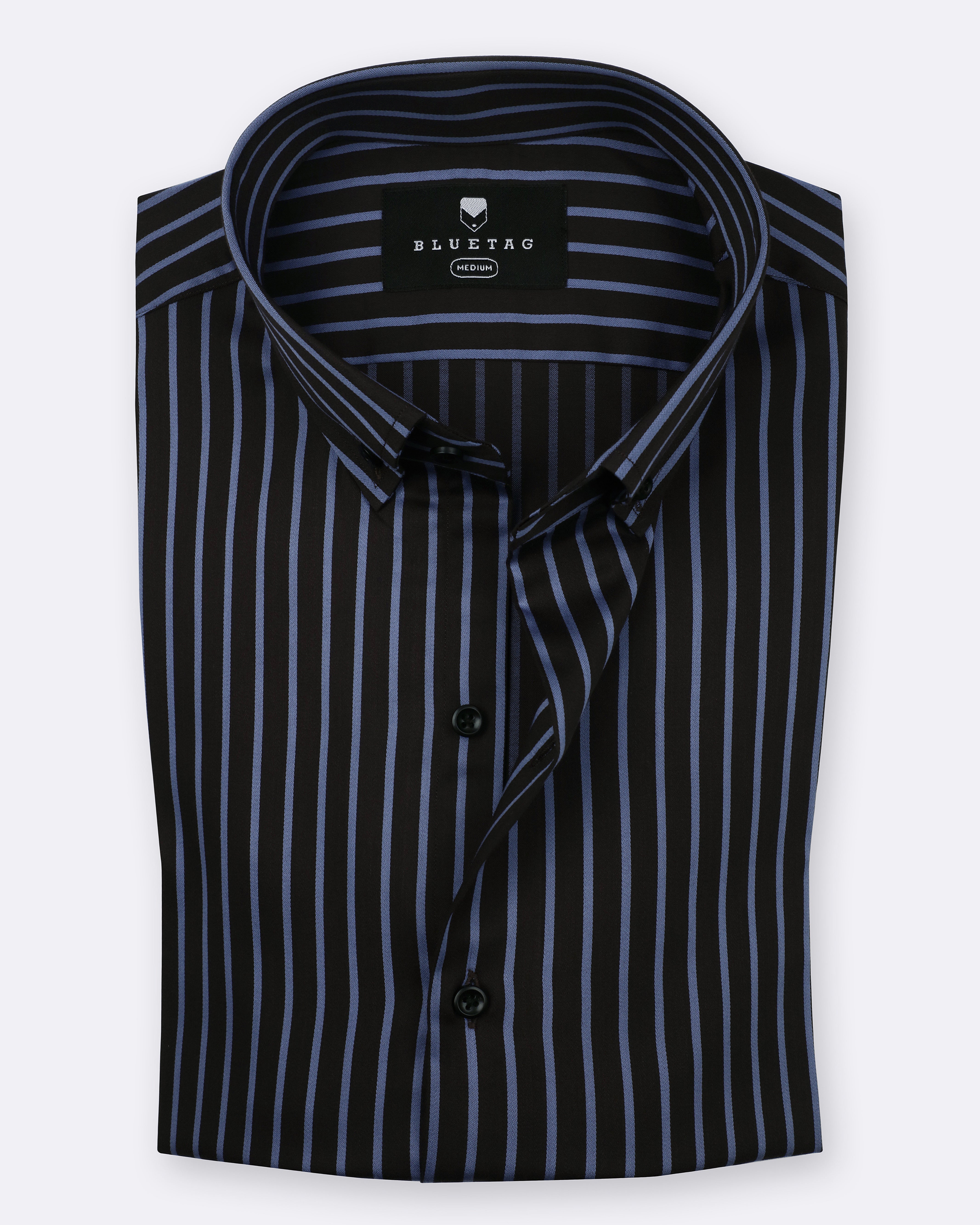 Classic Brown & Indigo Striped Shirt