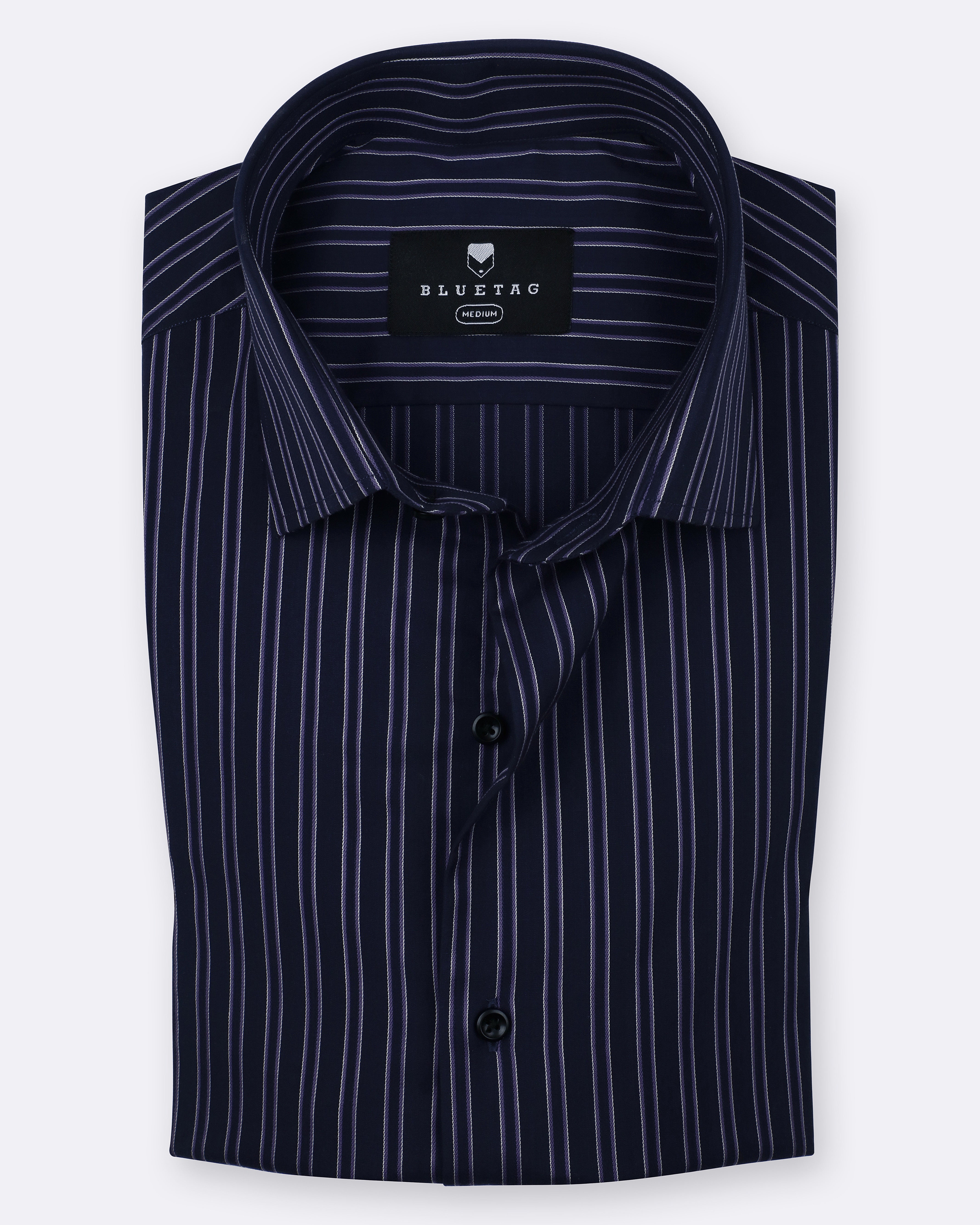 Midnight Purple Striped Shirt