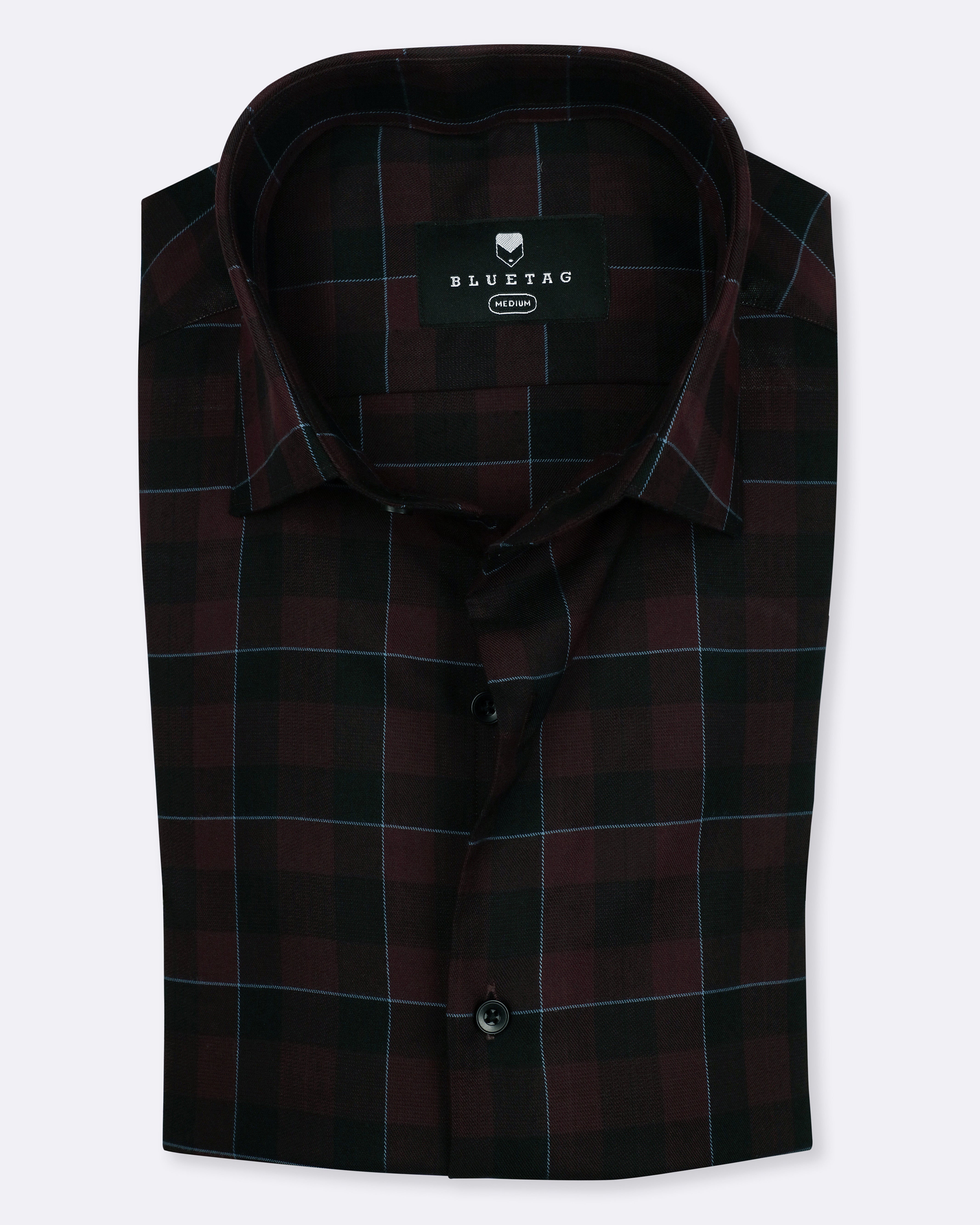 Midnight Maroon & Black Windowpane Checkered