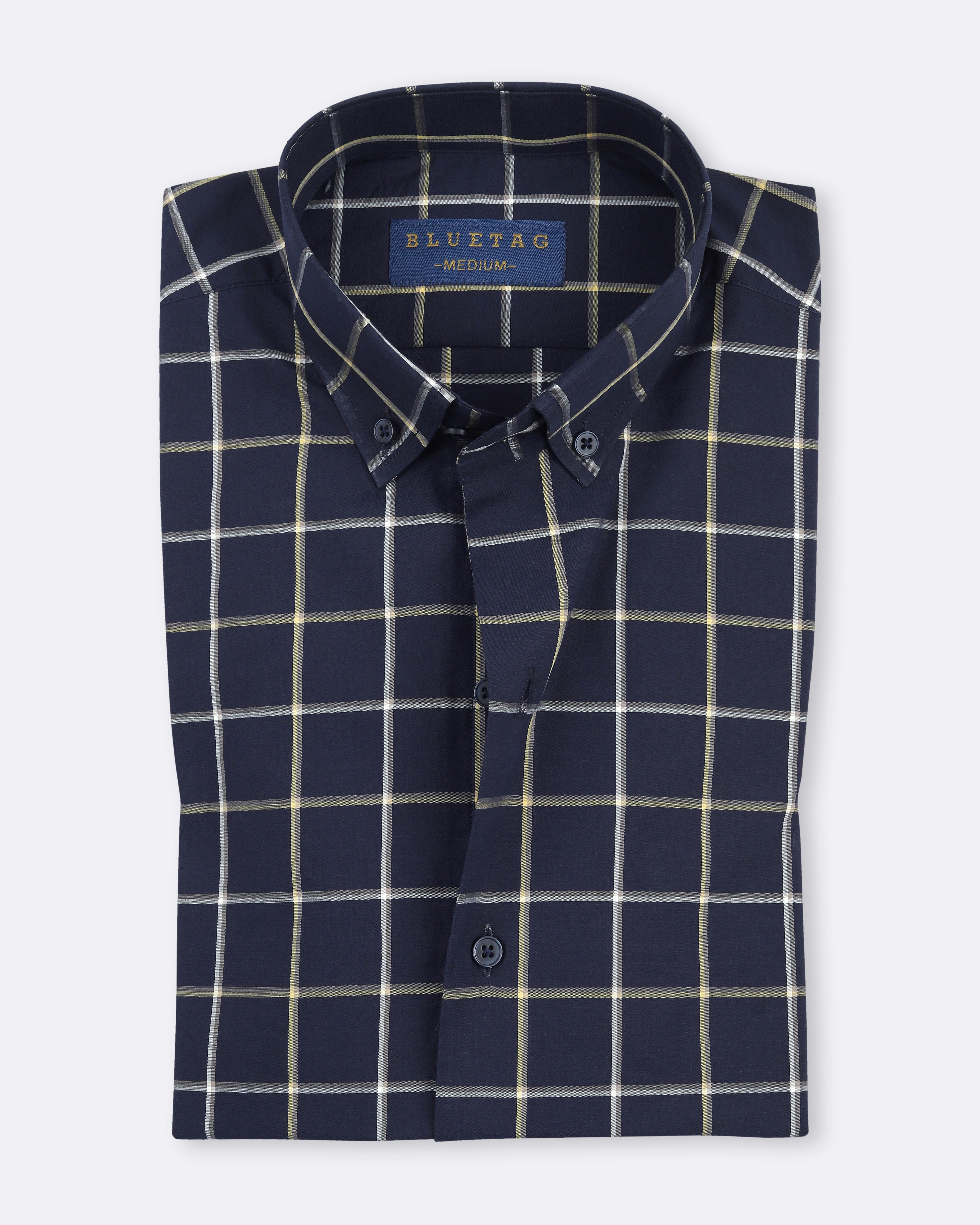 Blue & Yellow Windowpane Checkered