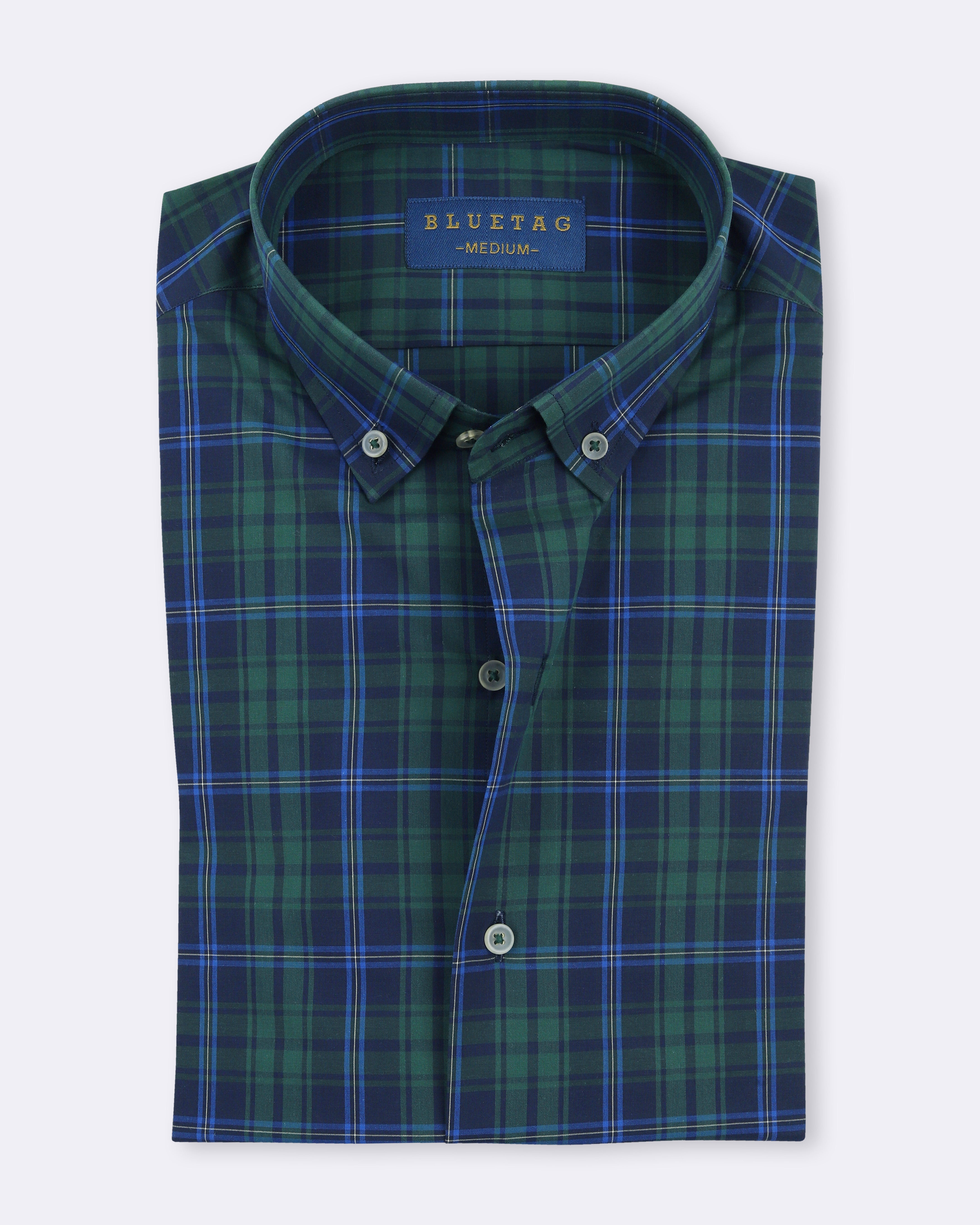 Green & Blue Plaid Checkered