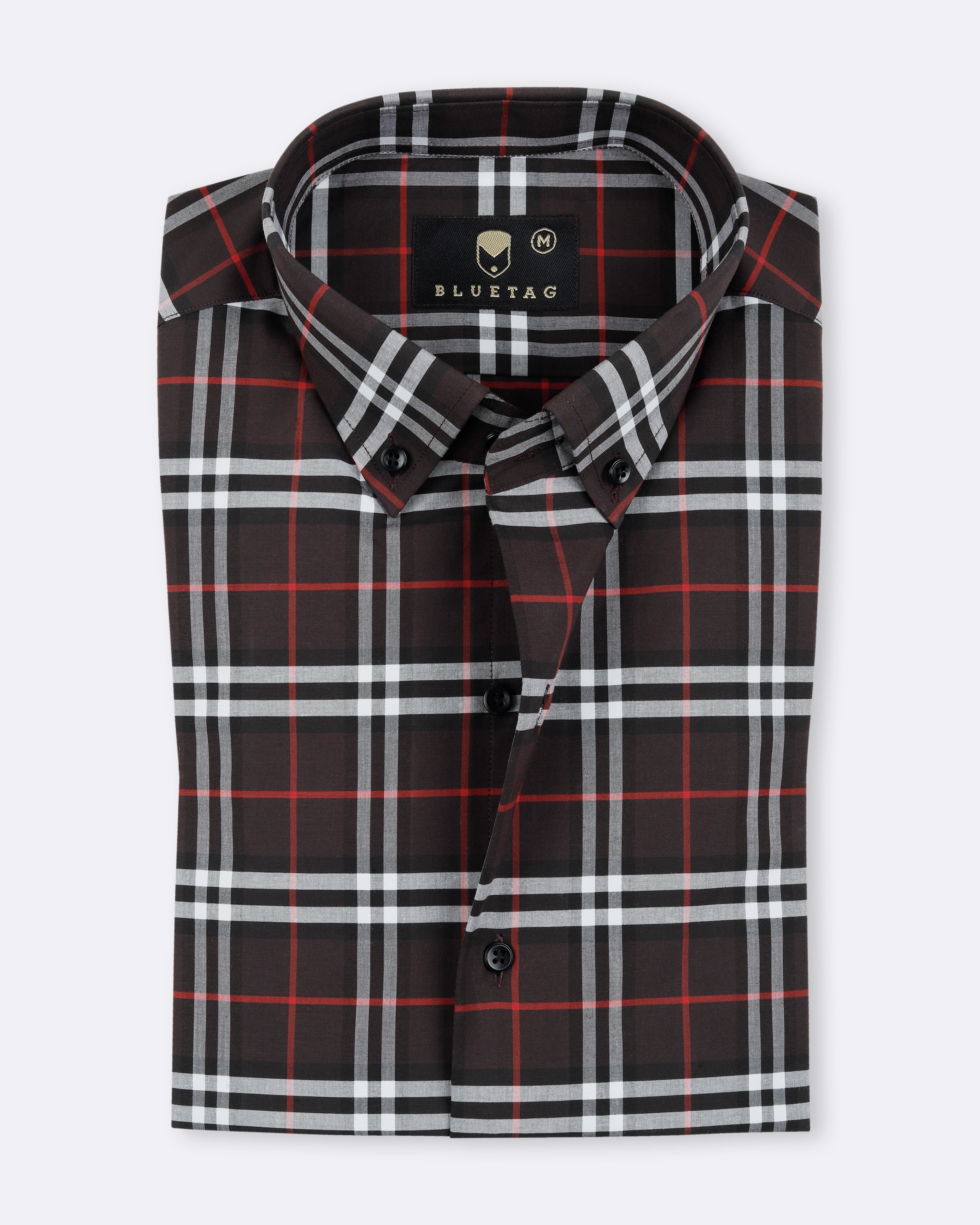 Maroon & White Plaid Checkered