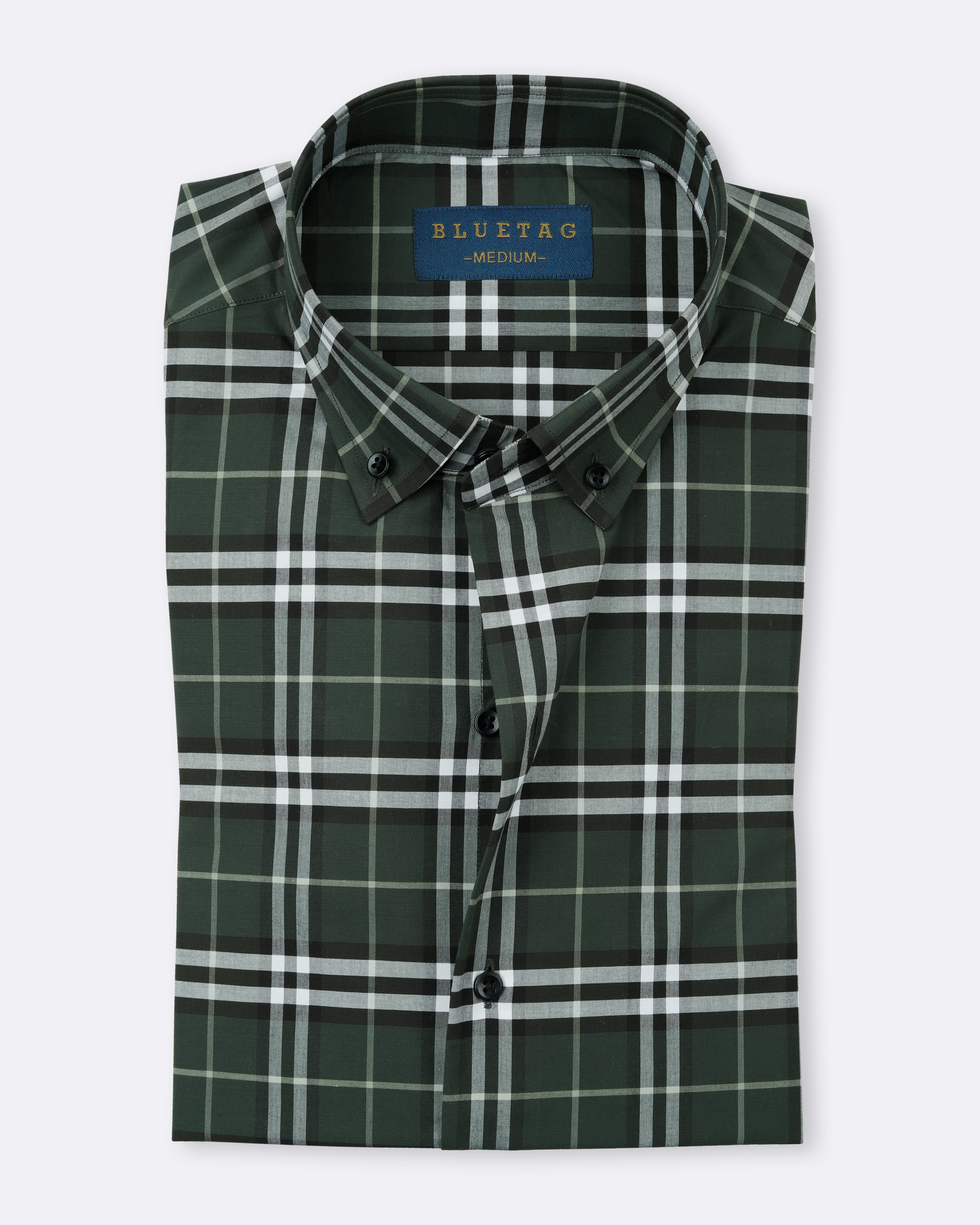 Green & White Plaid Checkered