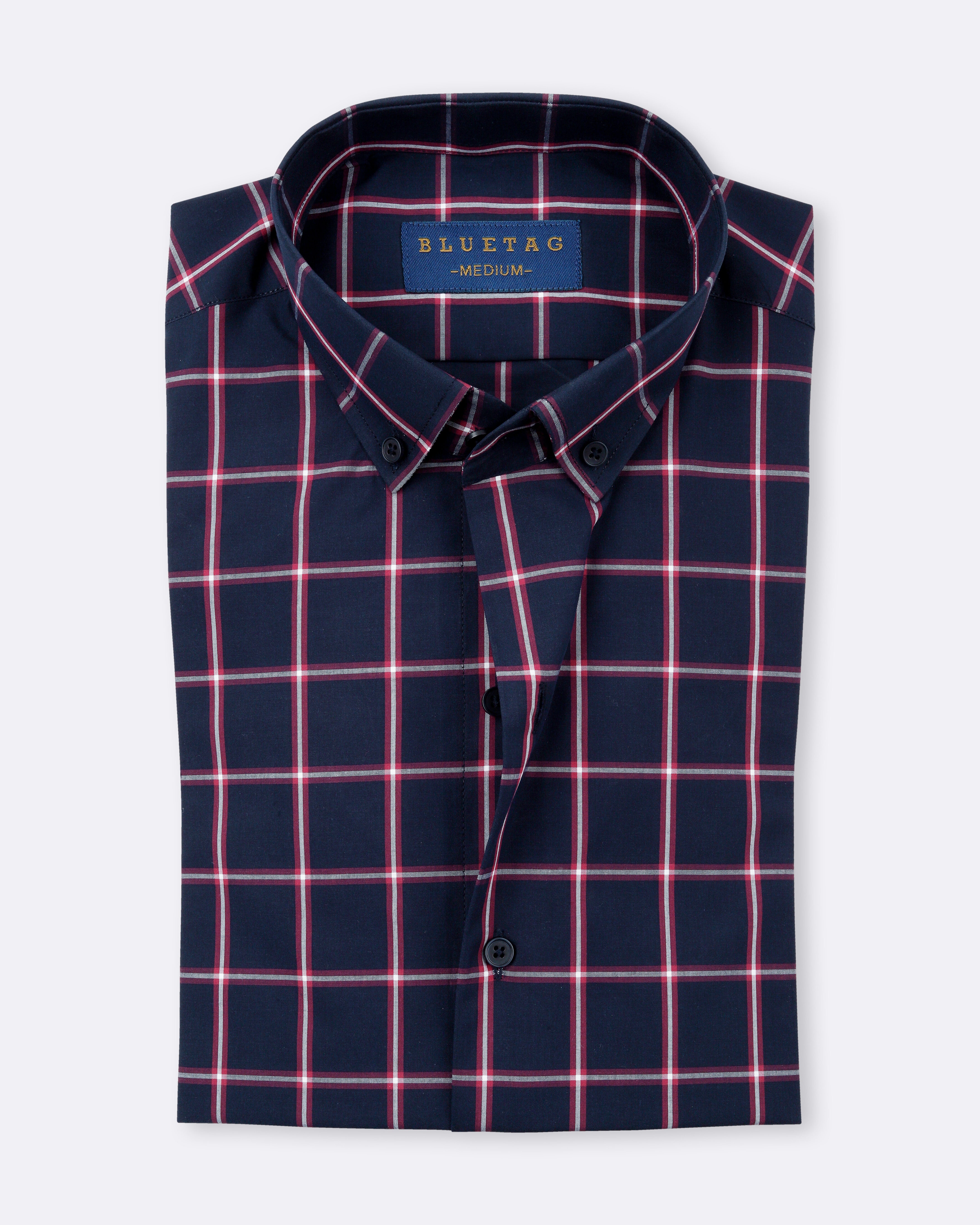 Red & Blue Windowpane Checkered