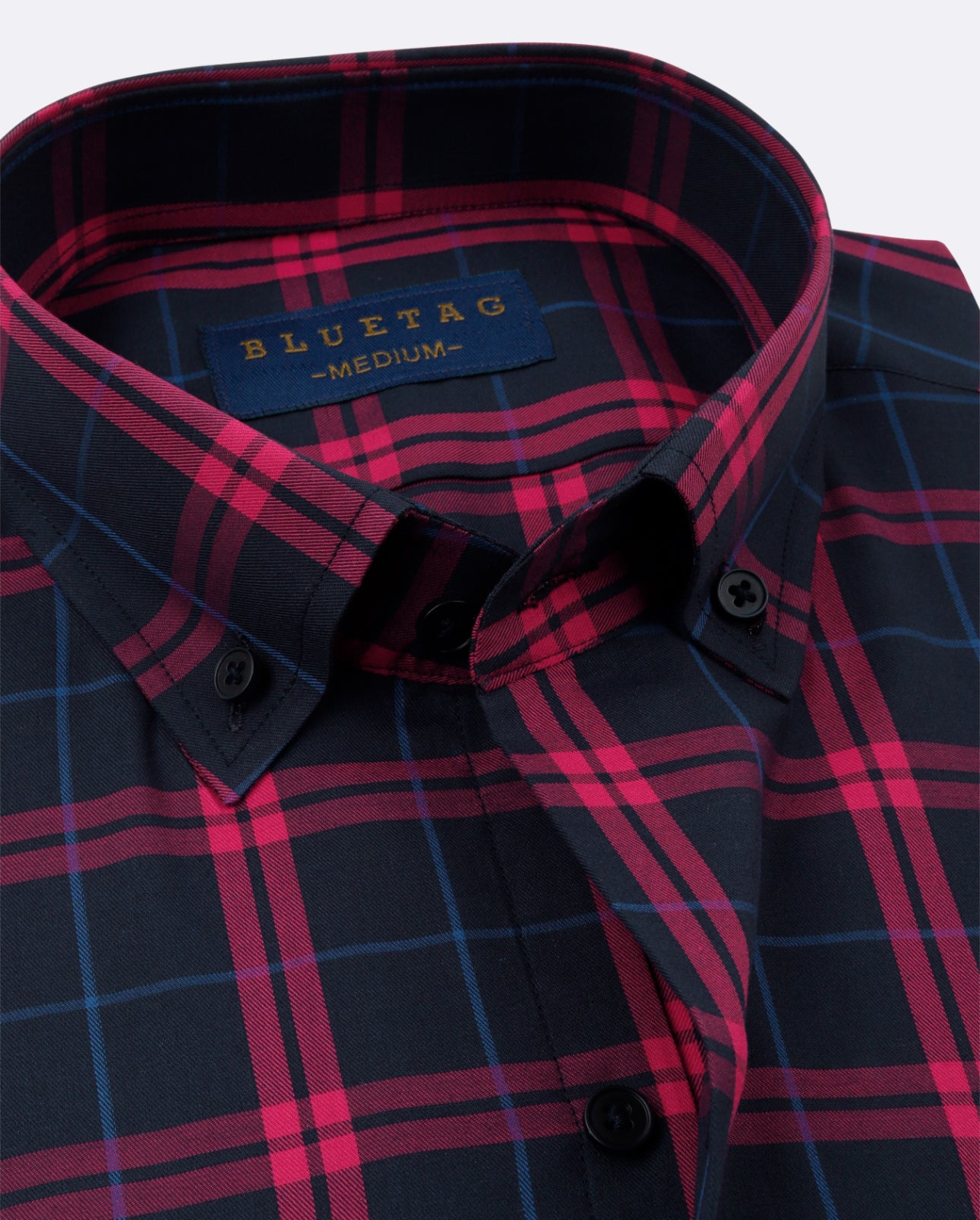 Dark Navy & Red Grid Checkered