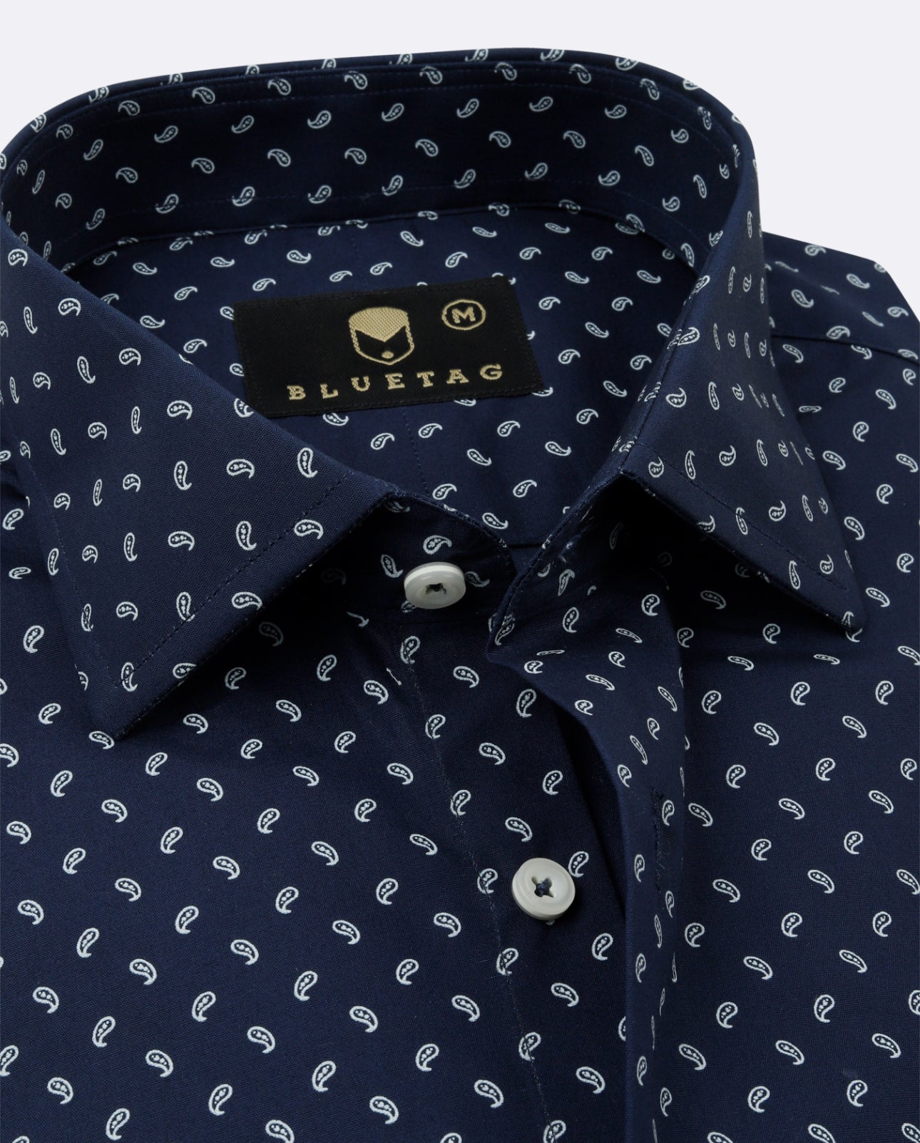 Navy Paisley Charm Printed Shirt