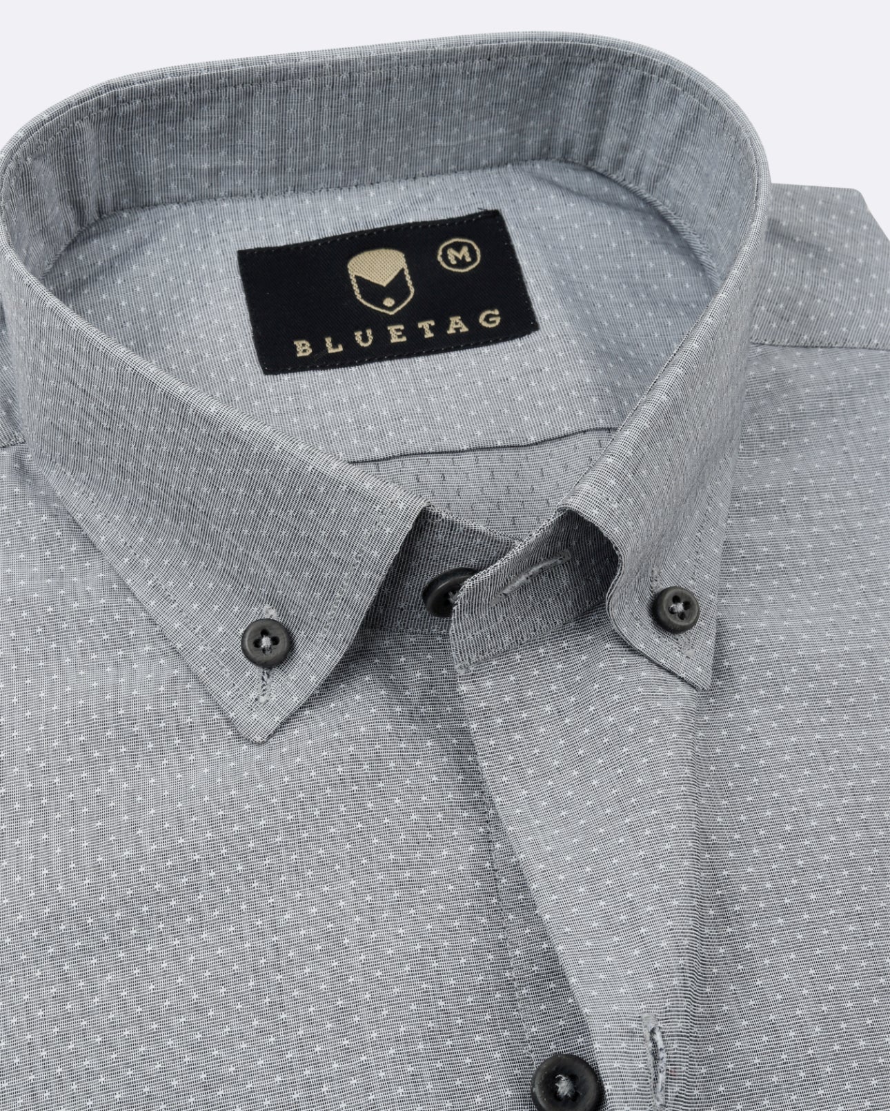 Silver Dot Textured Shirt