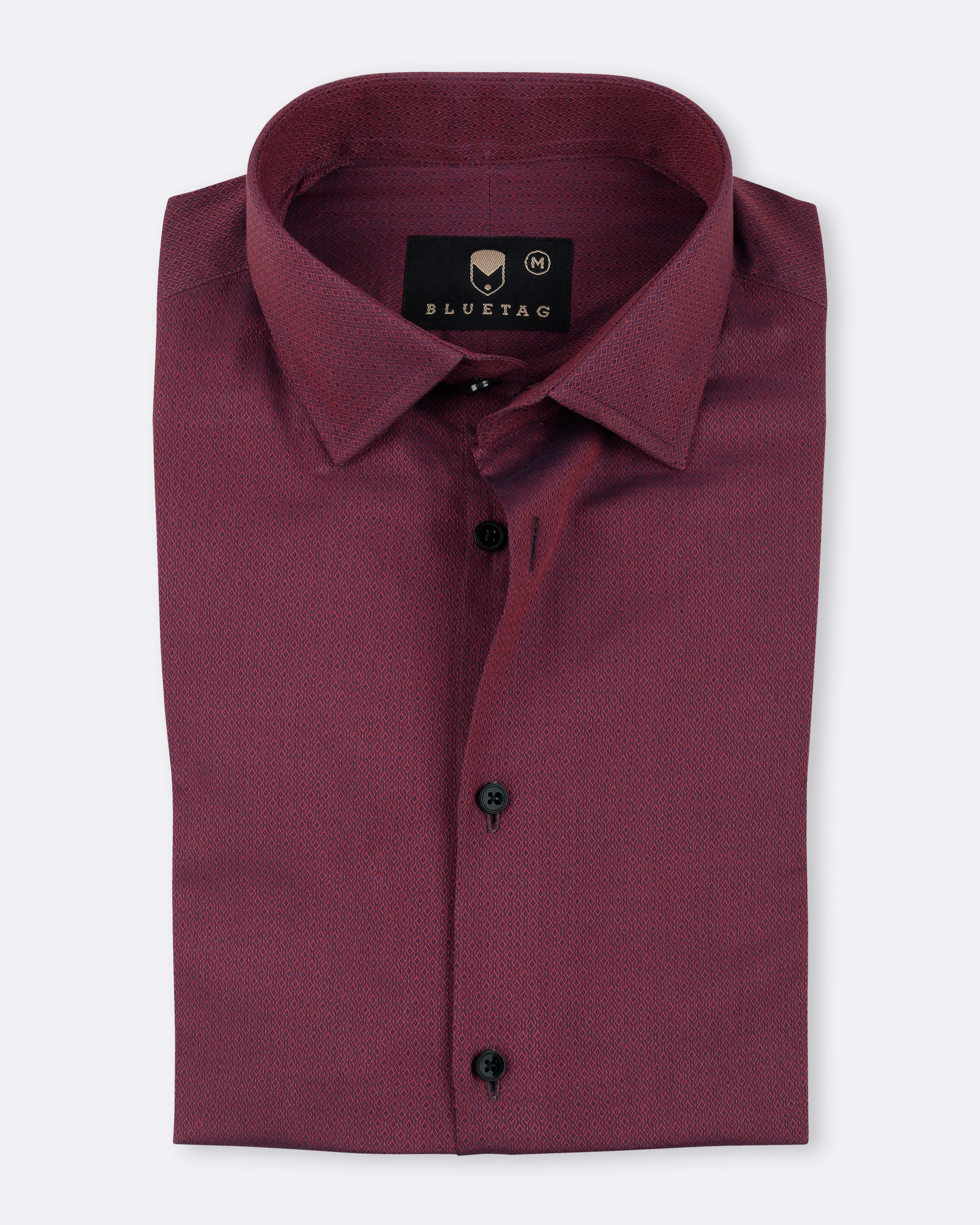 Deep Maroon Matrix Shirt