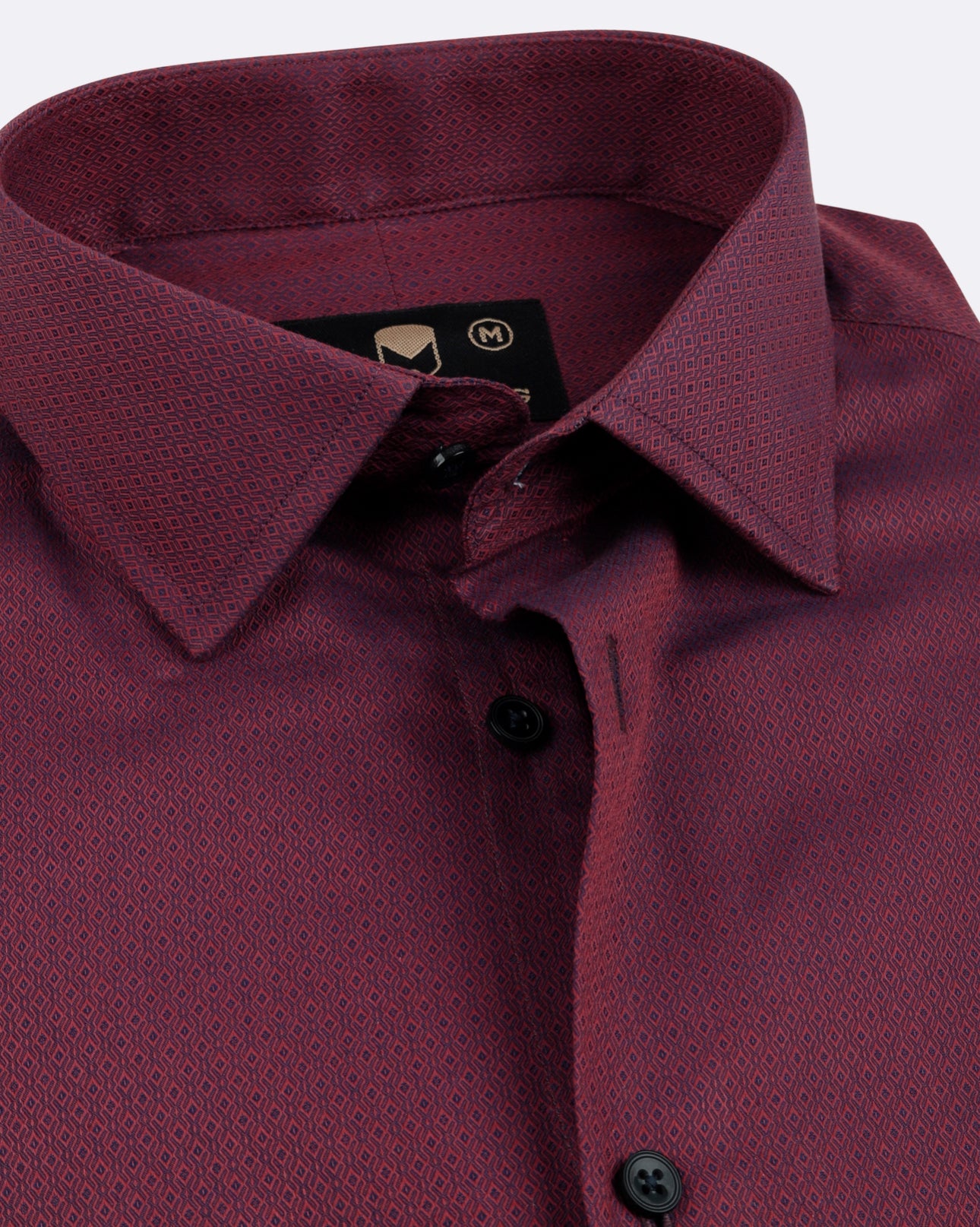 Deep Maroon Matrix Shirt