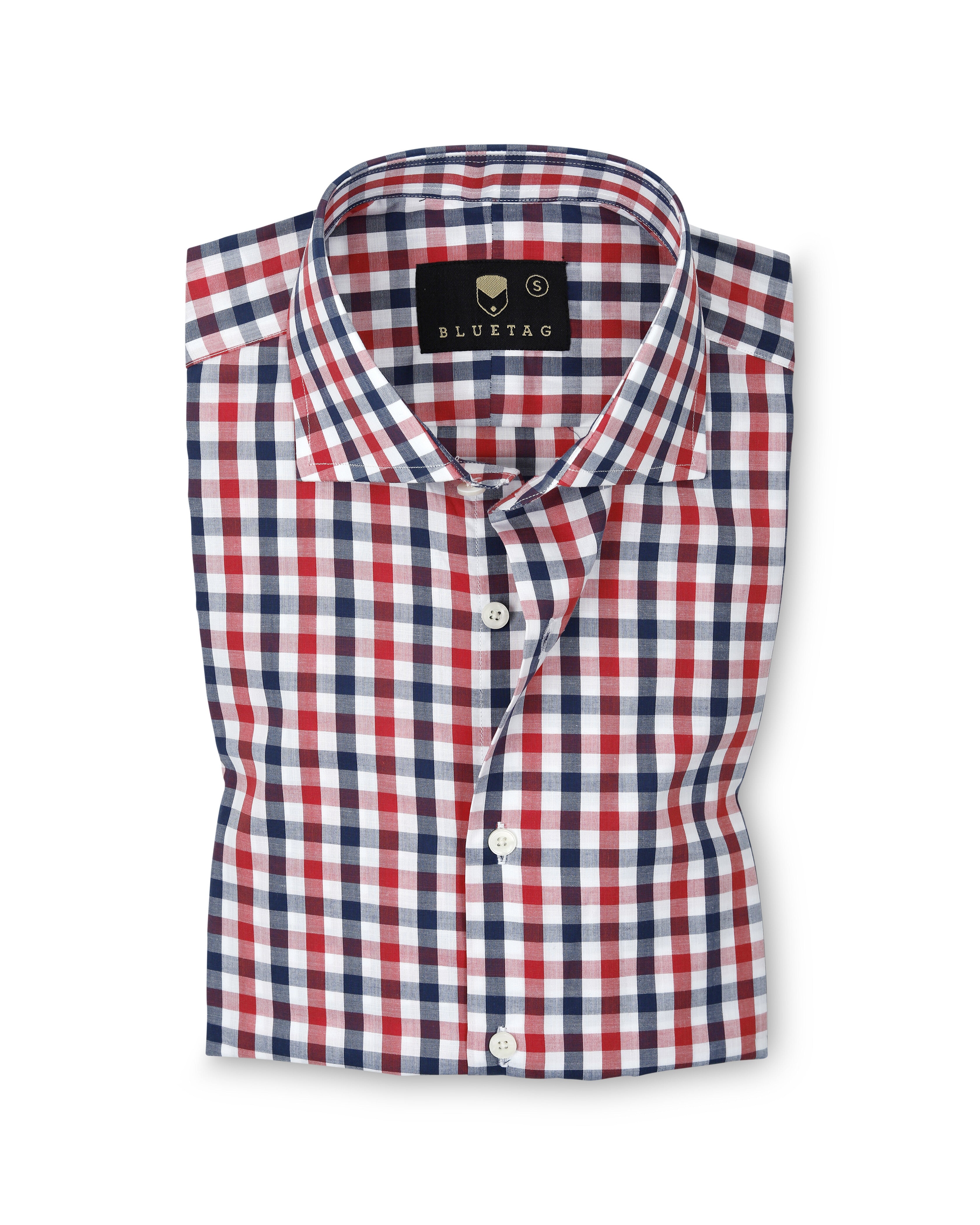 Navy & Red Classic Gingham Checkered