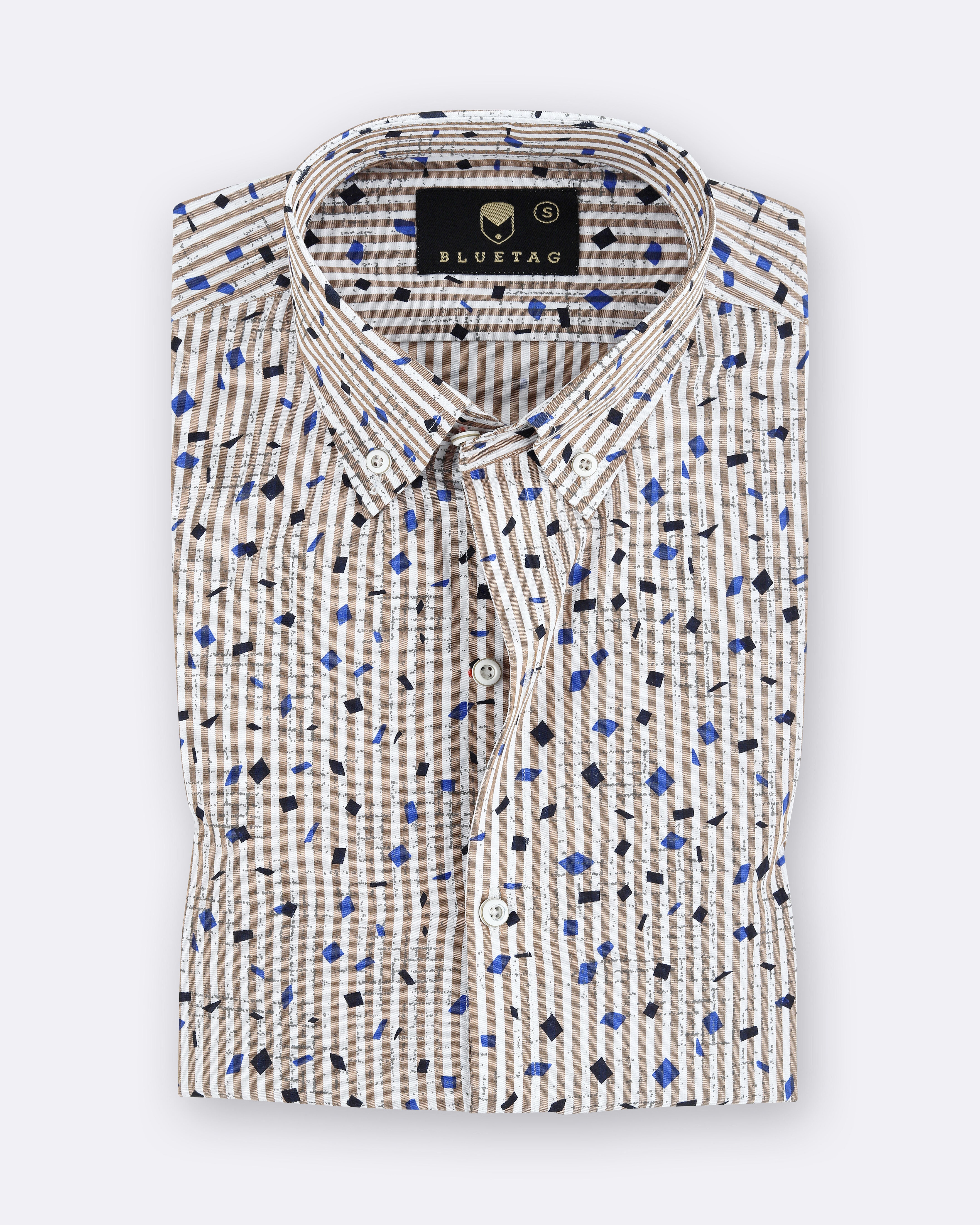 Contempo Lines Abstract Printed Shirt