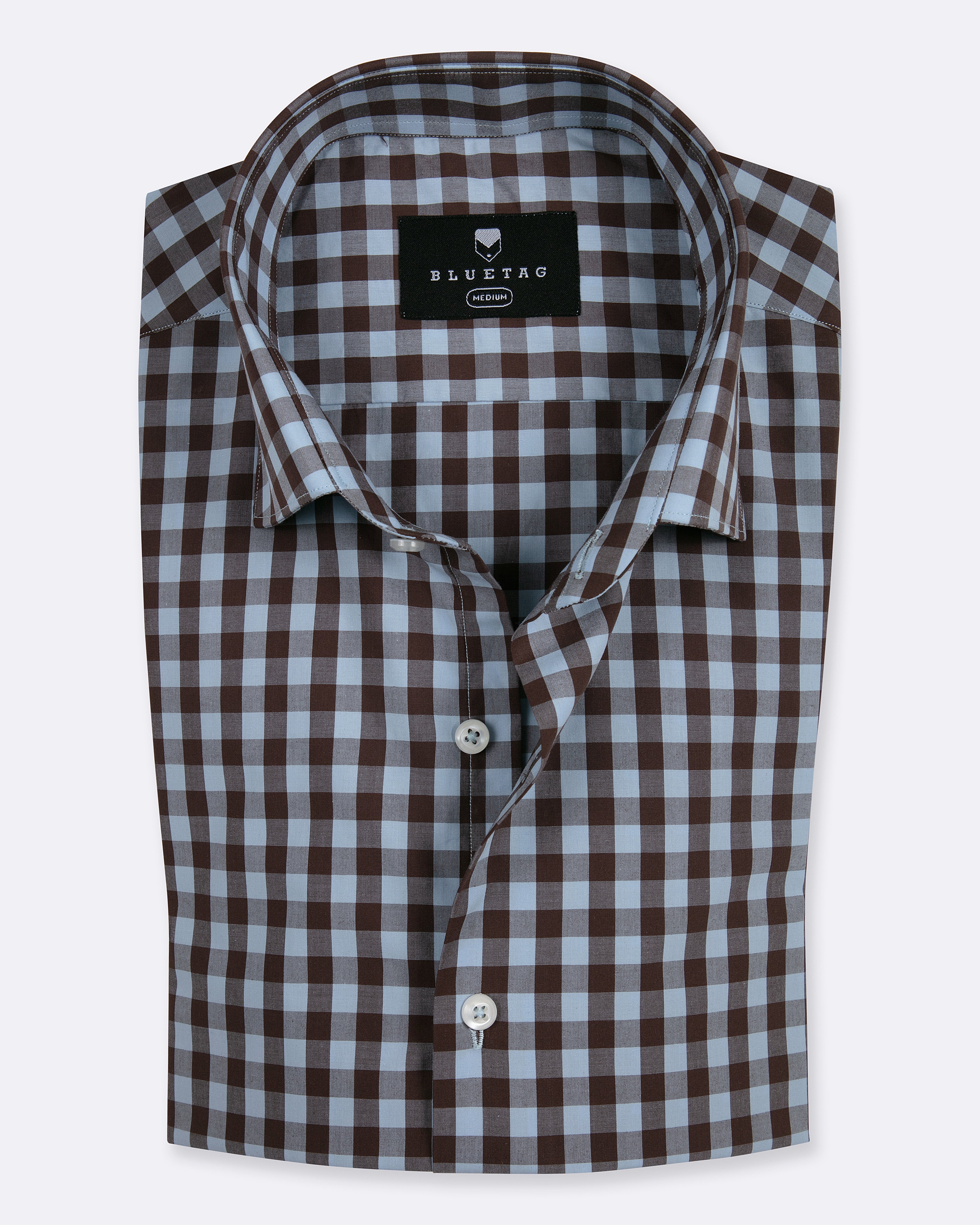 Urban Sky & Brown Gingham Checkered