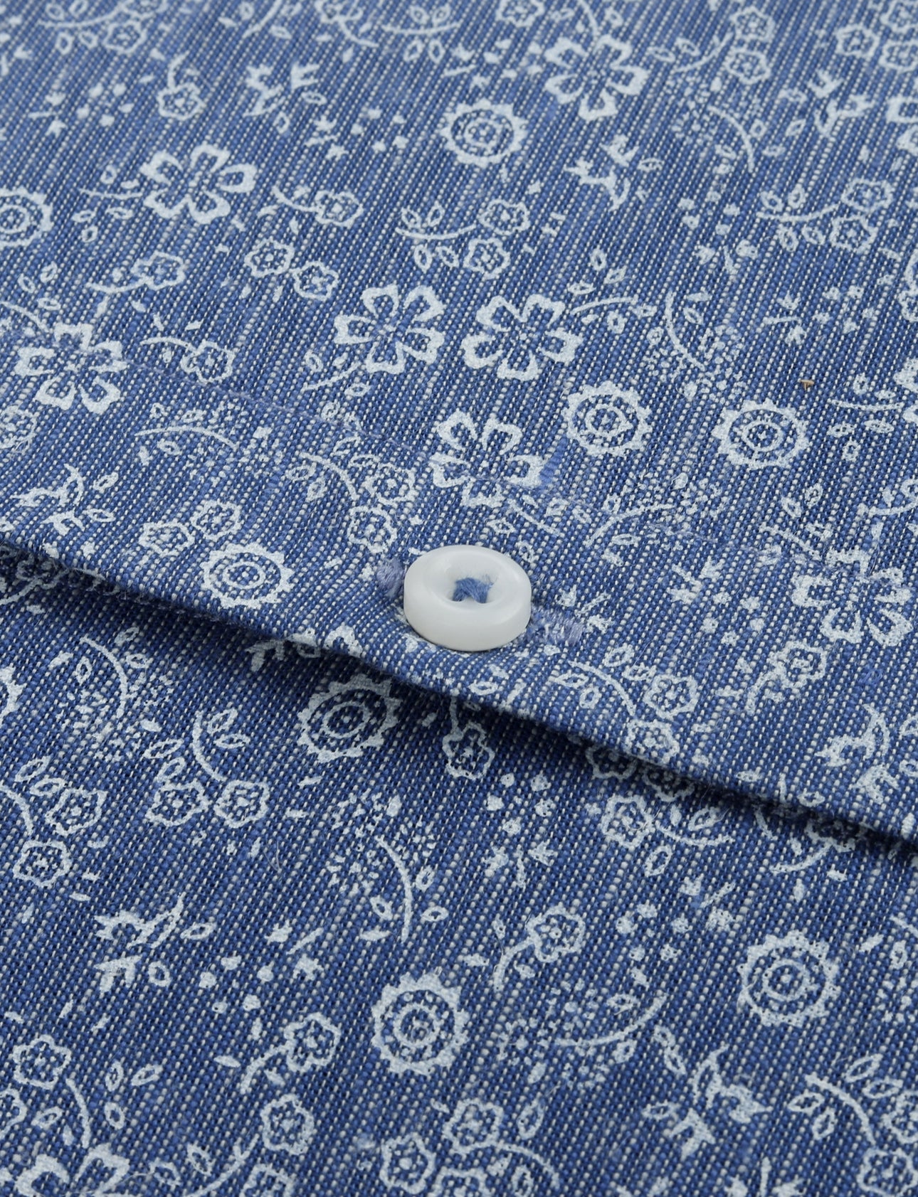 Denim Sky White Floral Printed Shirt