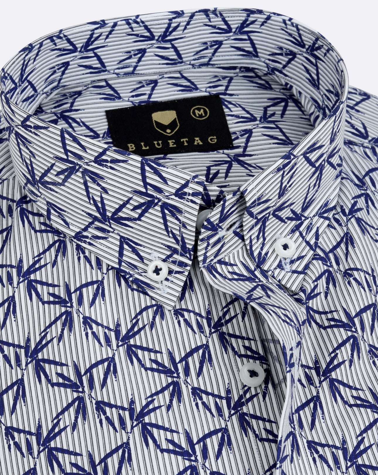 Tropical Blue Leaf Printed Shirt