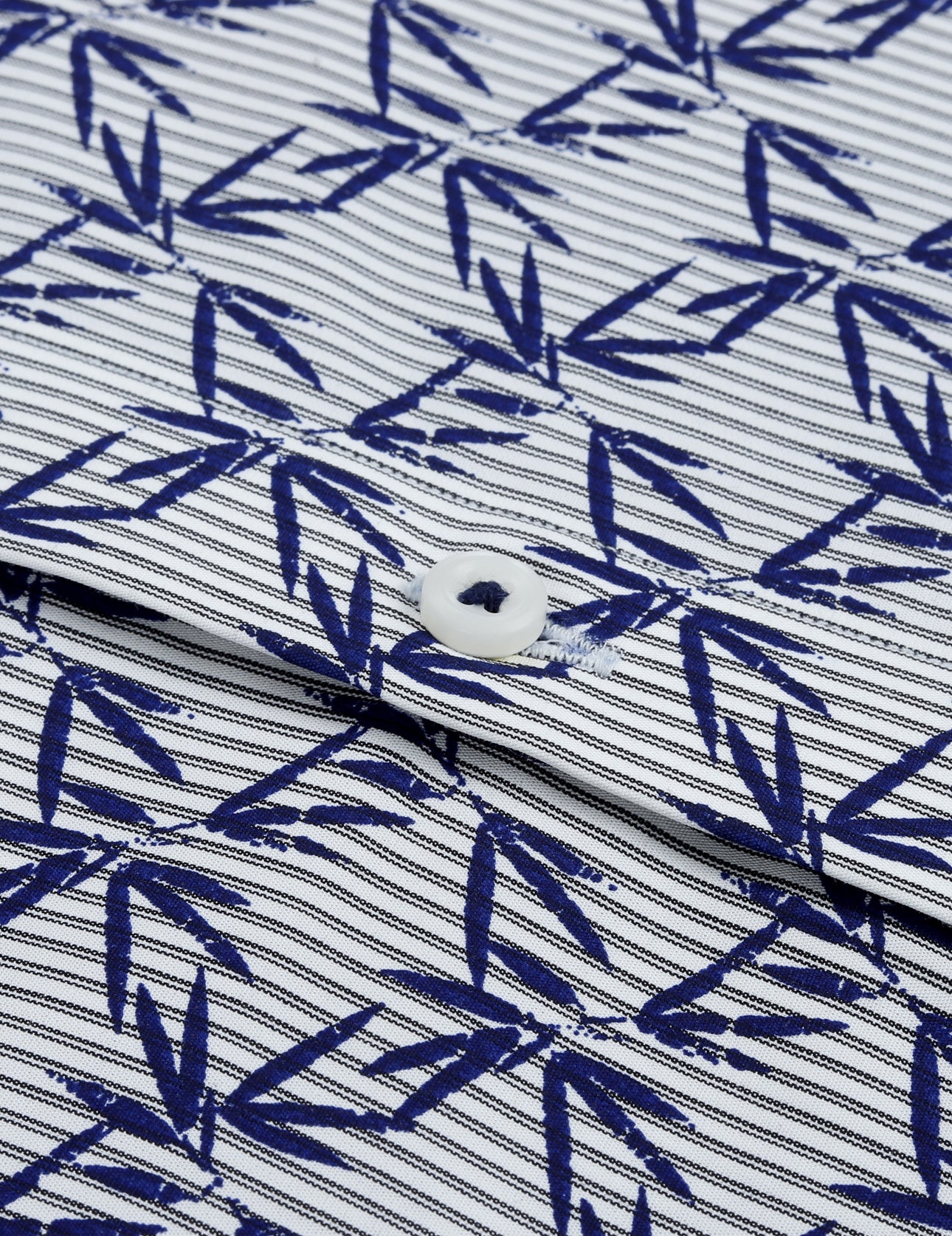 Tropical Blue Leaf Printed Shirt