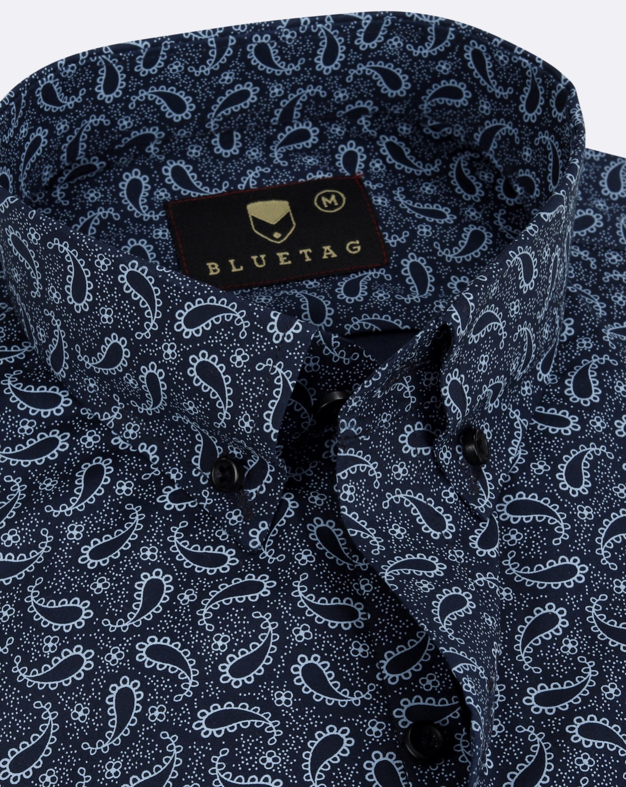Refined Navy Paisley Printed Shirt