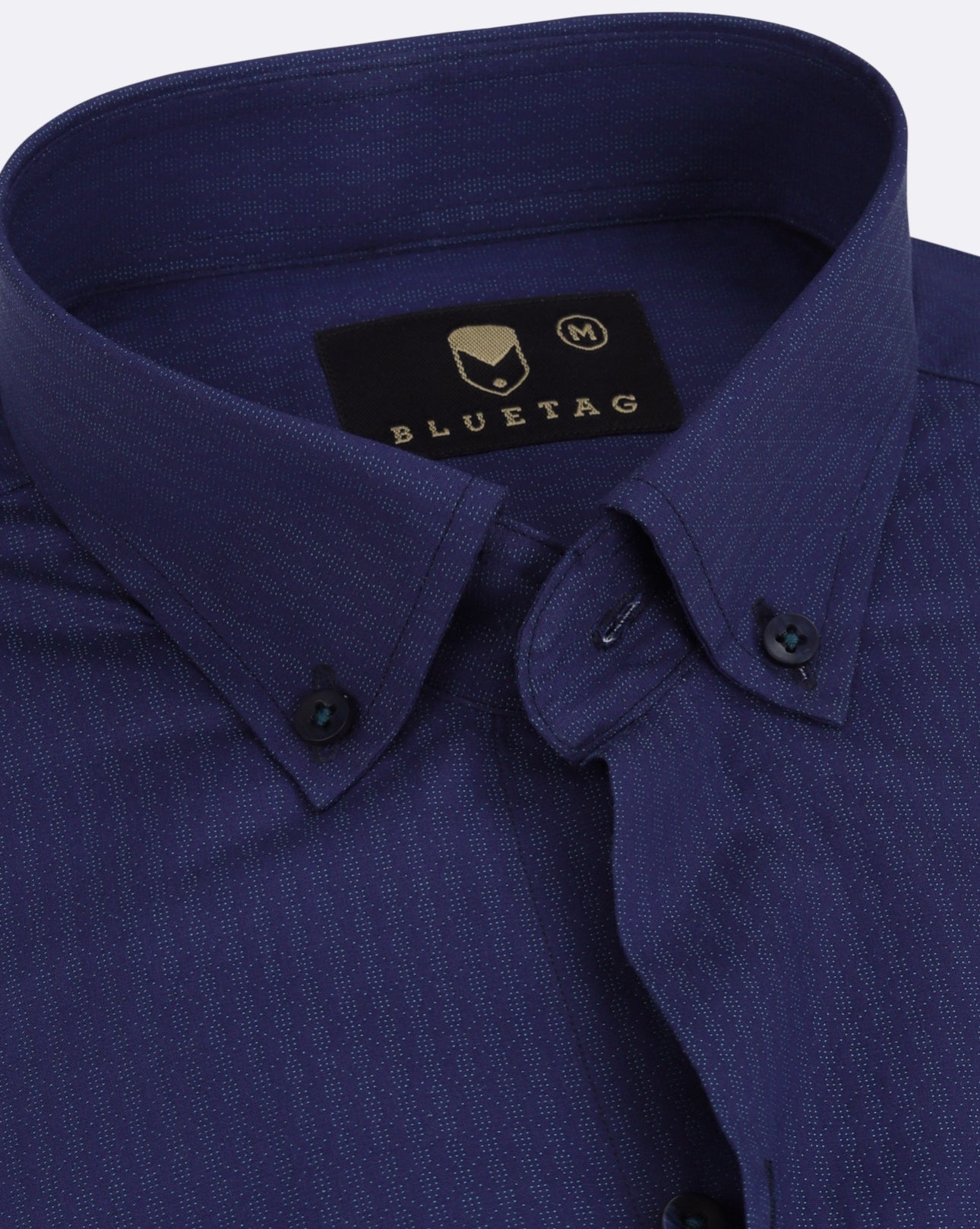 Refined Indigo Minimal Textured Shirt