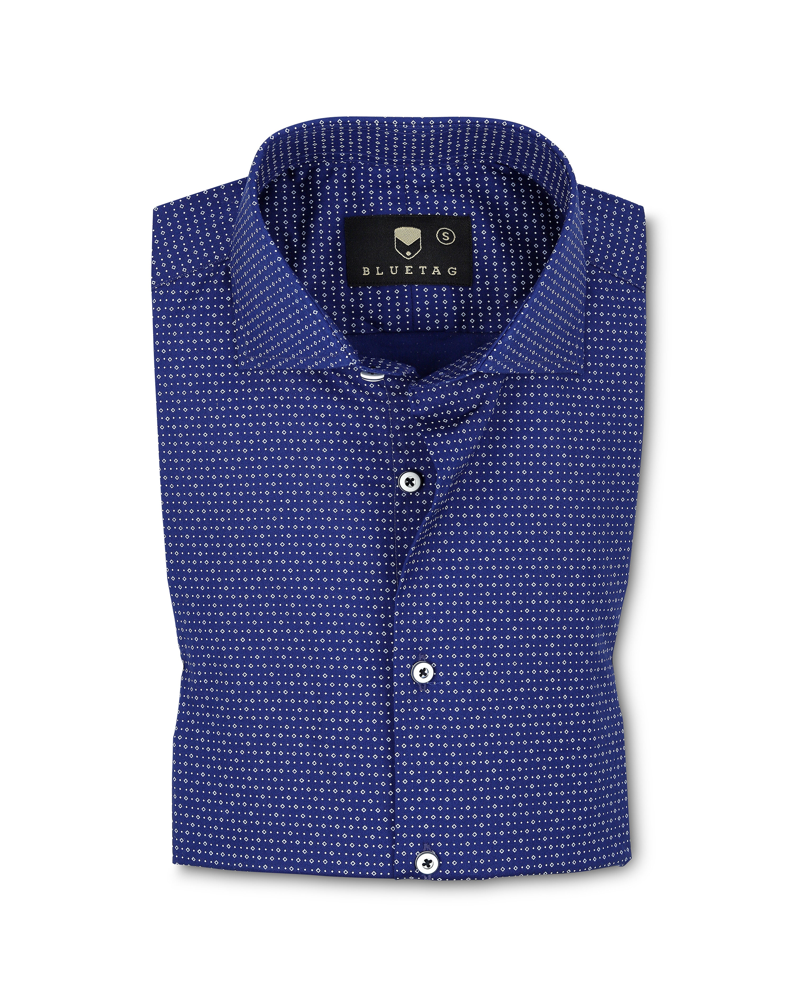 Classic Navy Geometric Pattern Shirt