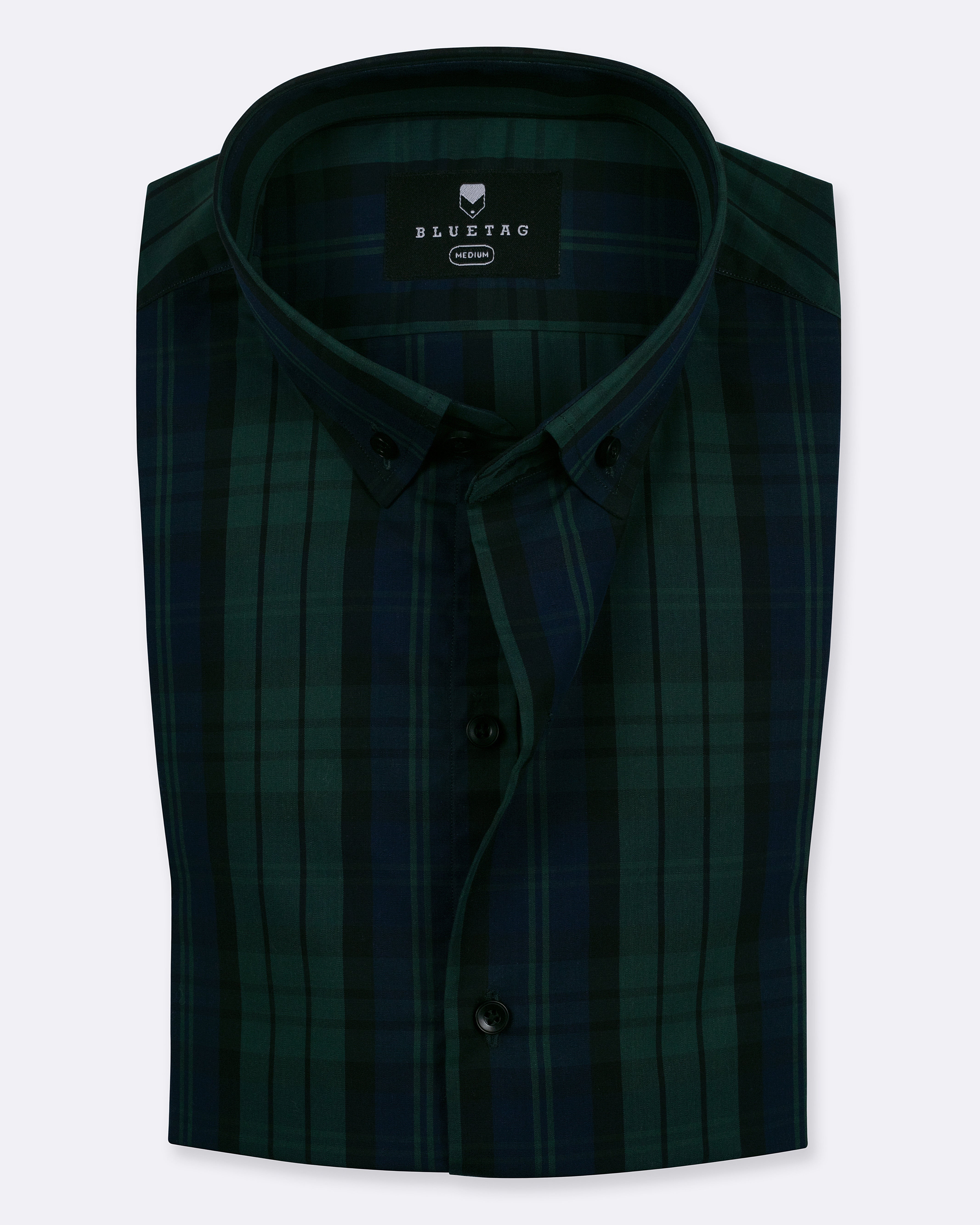Emerald Night Blue & Green Plaid Checkered