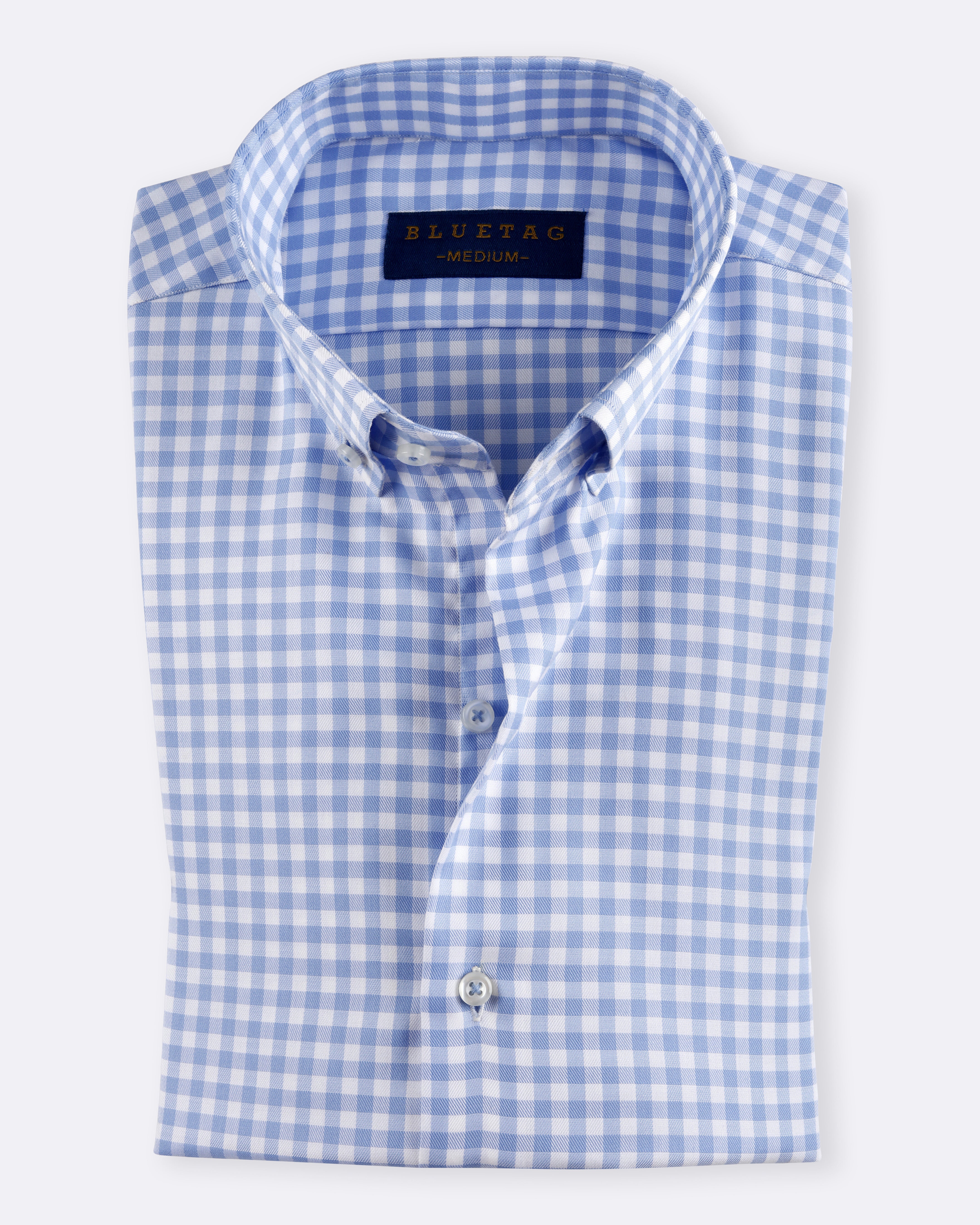 Sky And White Classic Gingham Checkered