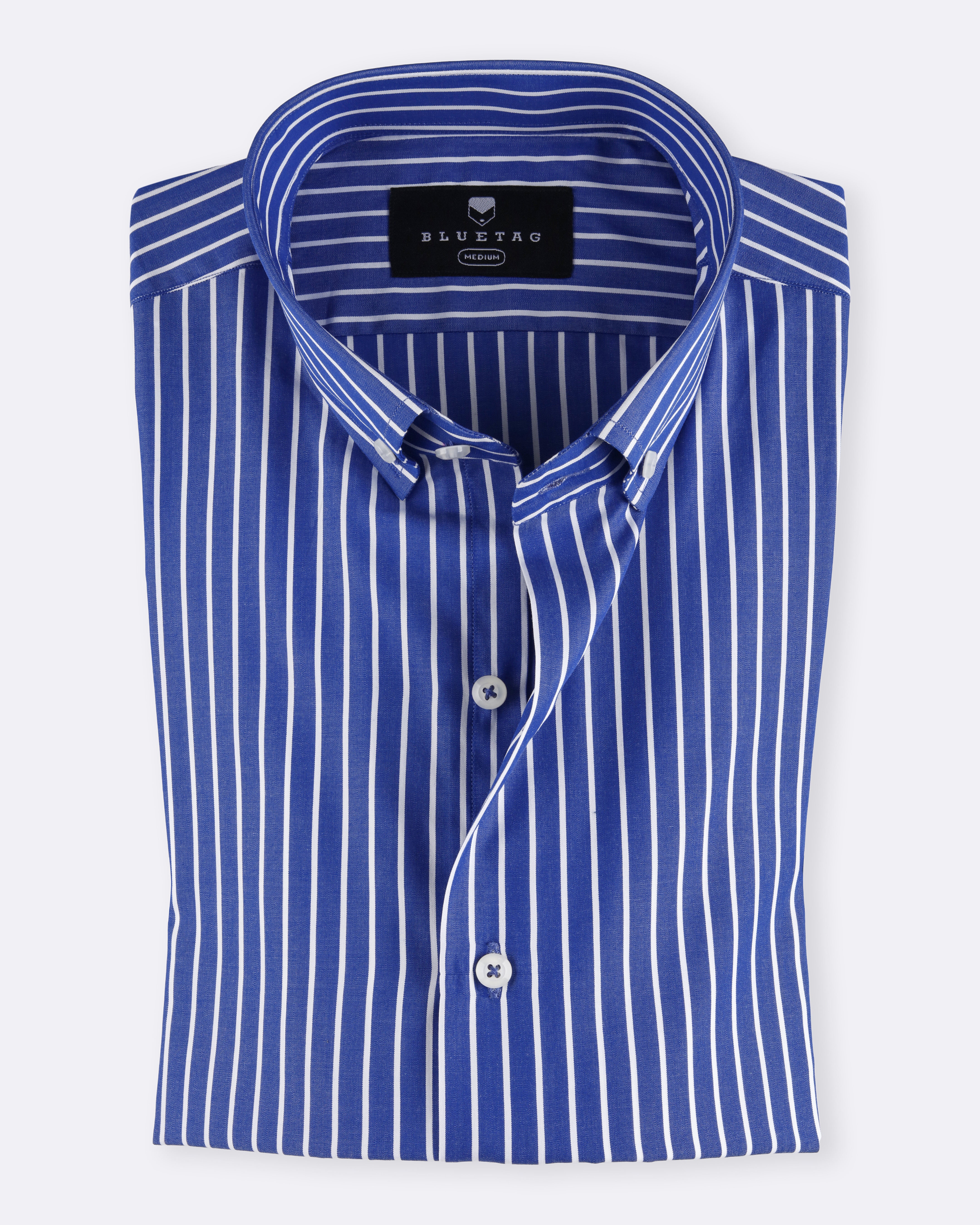 Classic Royal Blue Striped Shirt